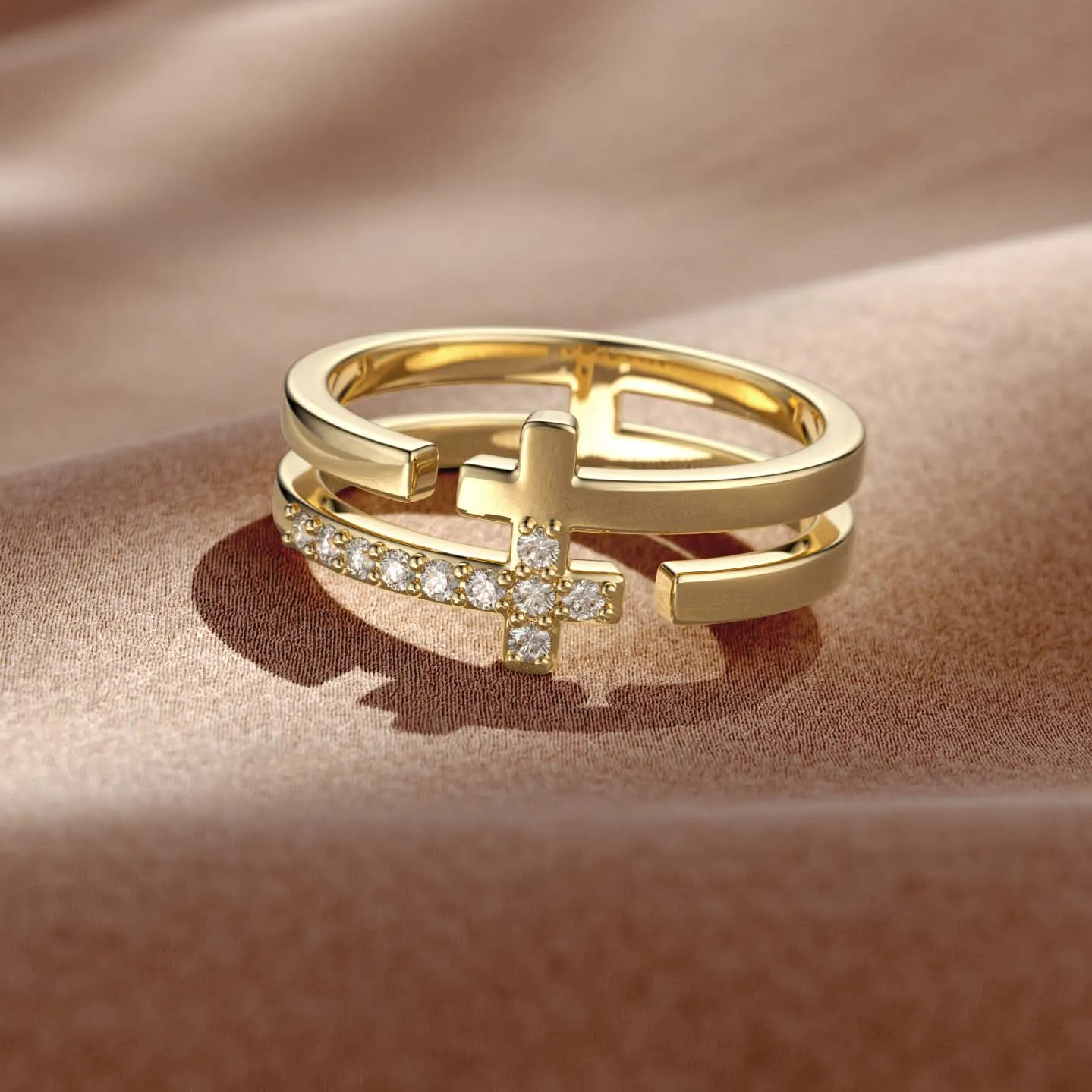 Tiered Cross Ring sold by Vanimy Jewelry product image thumbnail 2