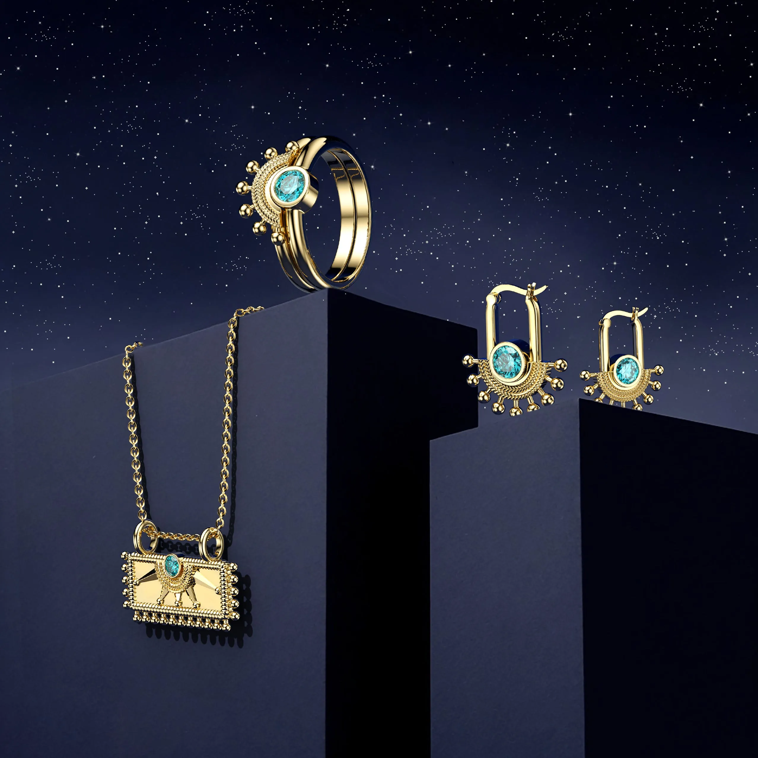 ‘Rise and Shine' Sunburst Charm Pendant Necklace sold by Vanimy Jewelry product image thumbnail 4