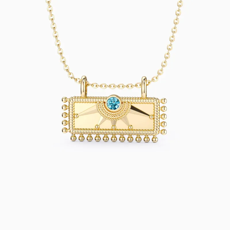 ‘Rise and Shine' Sunburst Charm Pendant Necklace sold by Vanimy Jewelry