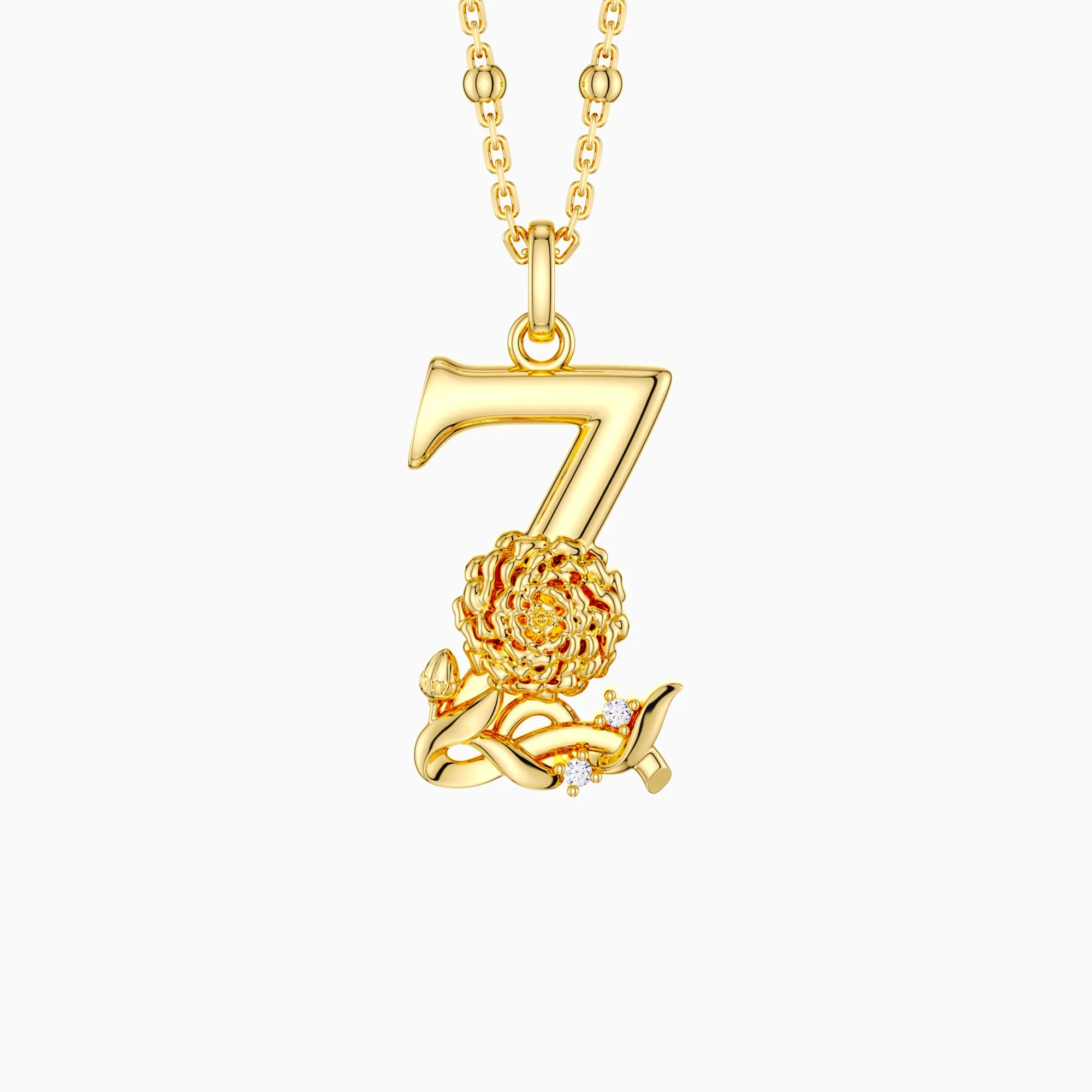 Zinnia Blossom Letter Z Pendant sold by Vanimy Jewelry product image thumbnail 2