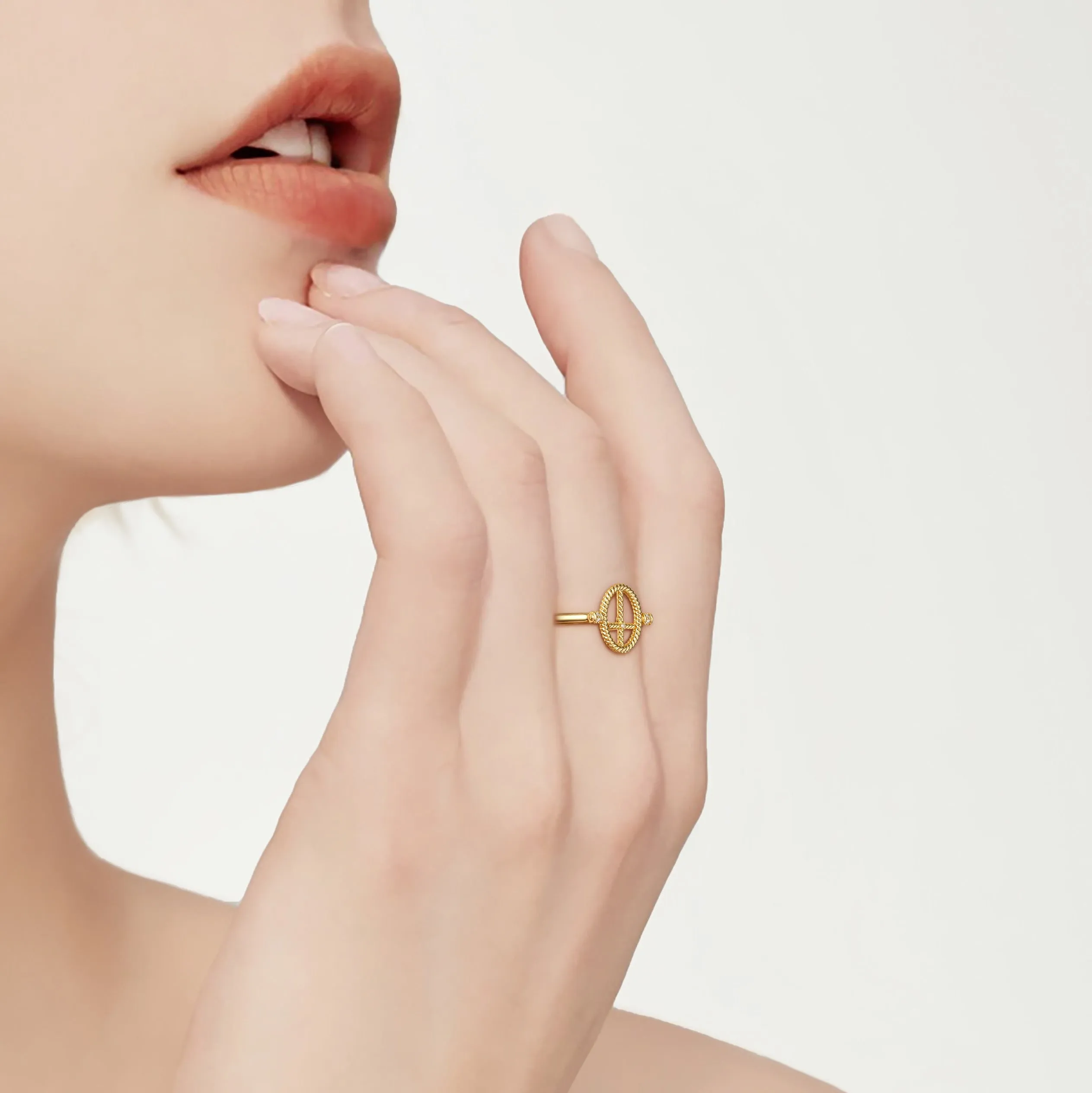 Oval Cross Band Ring sold by Vanimy Jewelry product image thumbnail 2