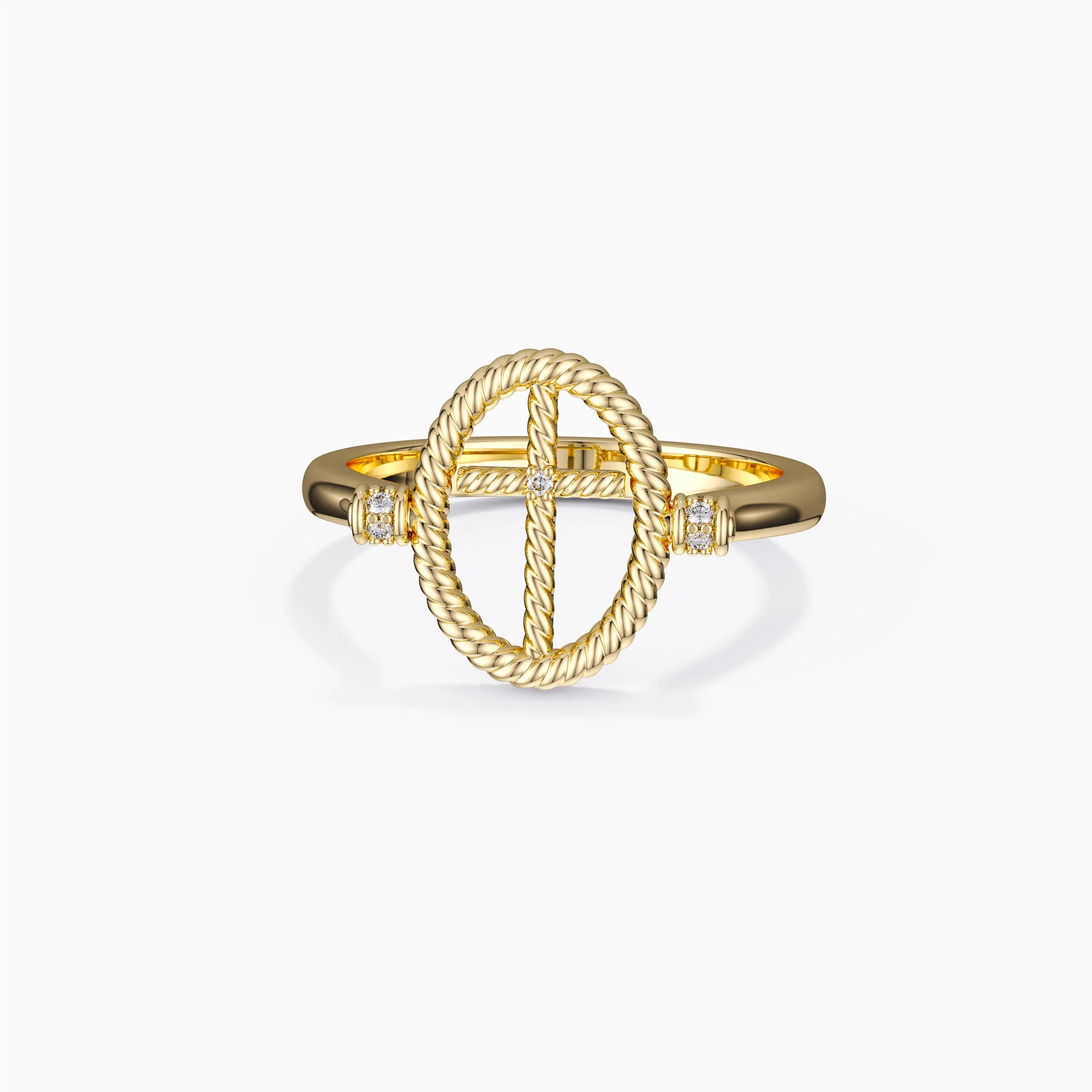 Oval Cross Band Ring sold by Vanimy Jewelry