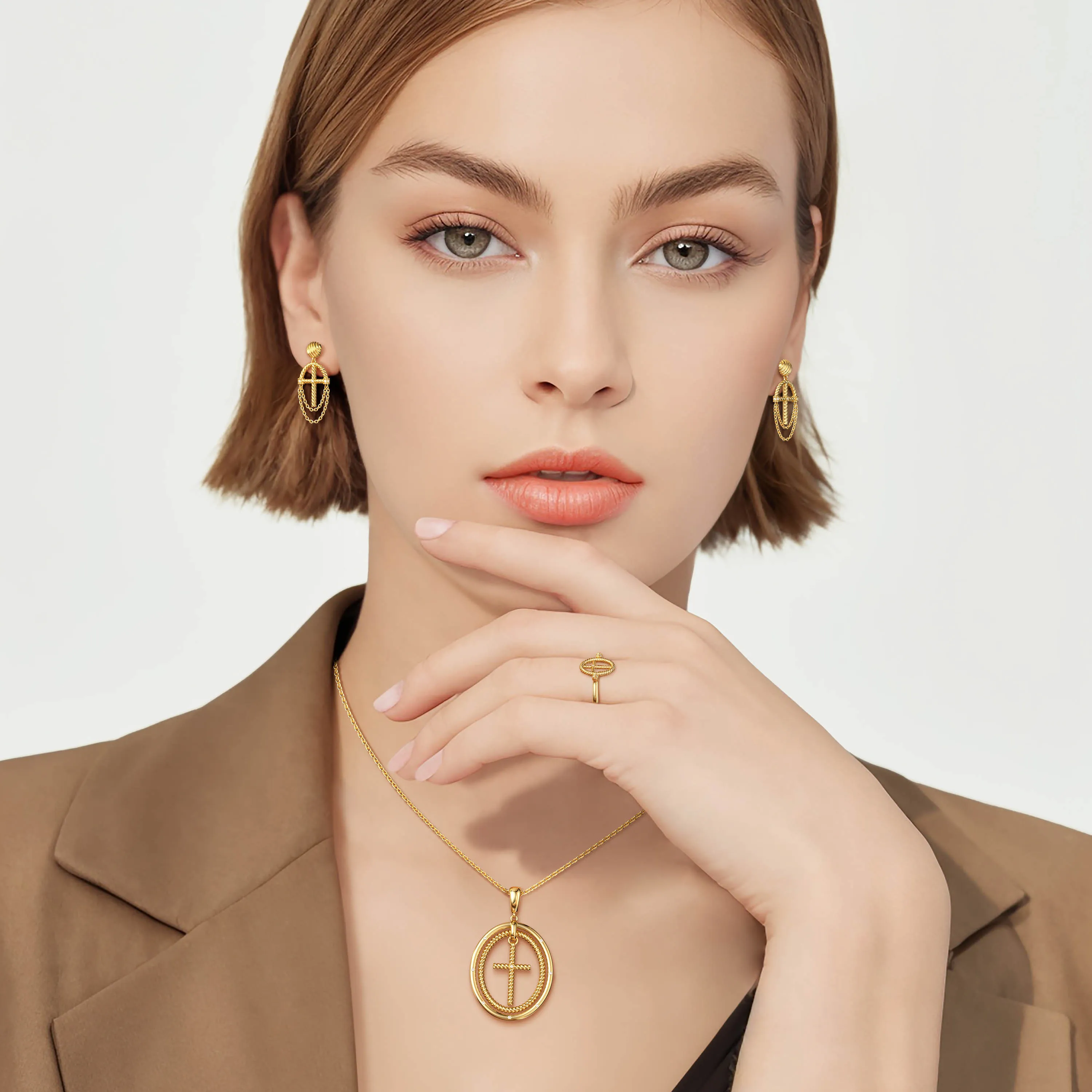 Oval Cross Band Ring sold by Vanimy Jewelry product image thumbnail 3