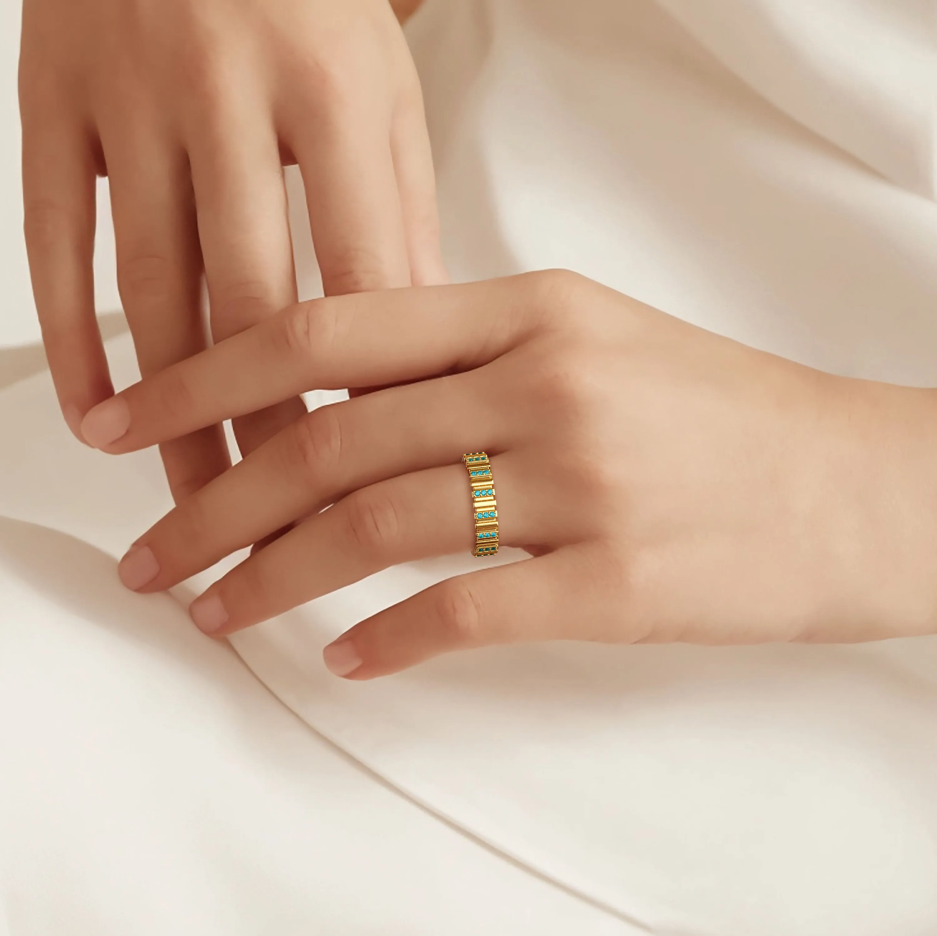 Thin Fluted Cigar Ring sold by Vanimy Jewelry product image thumbnail 2