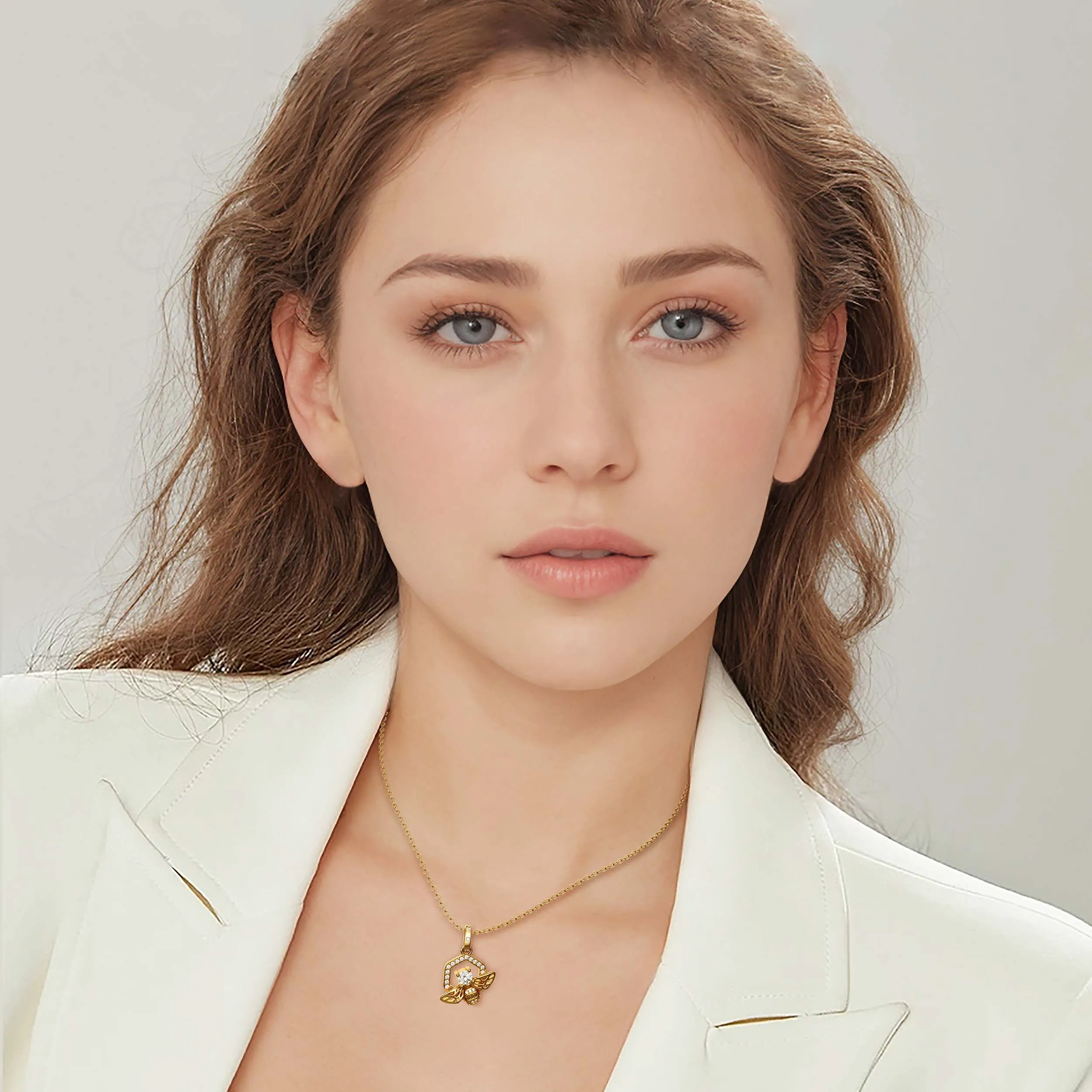 'Bee Together' Honeycomb Charm Pendant sold by Vanimy Jewelry product image thumbnail 4