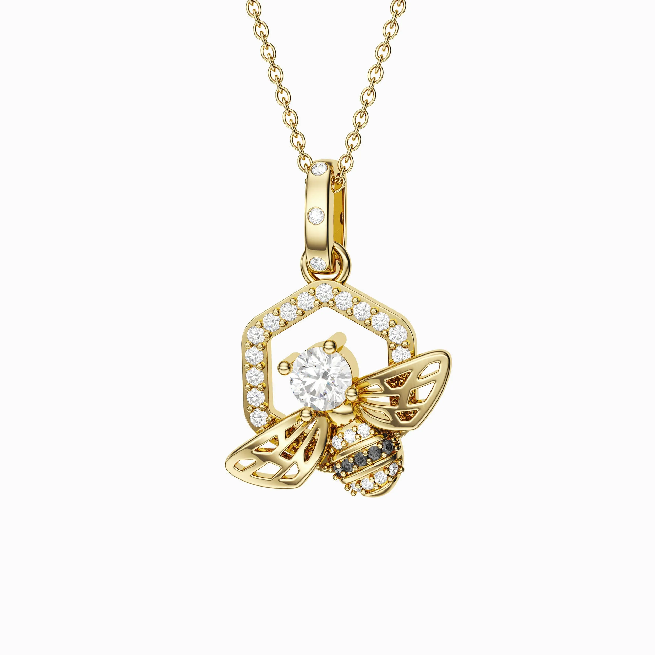 'Bee Together' Honeycomb Charm Pendant sold by Vanimy Jewelry product image thumbnail 2