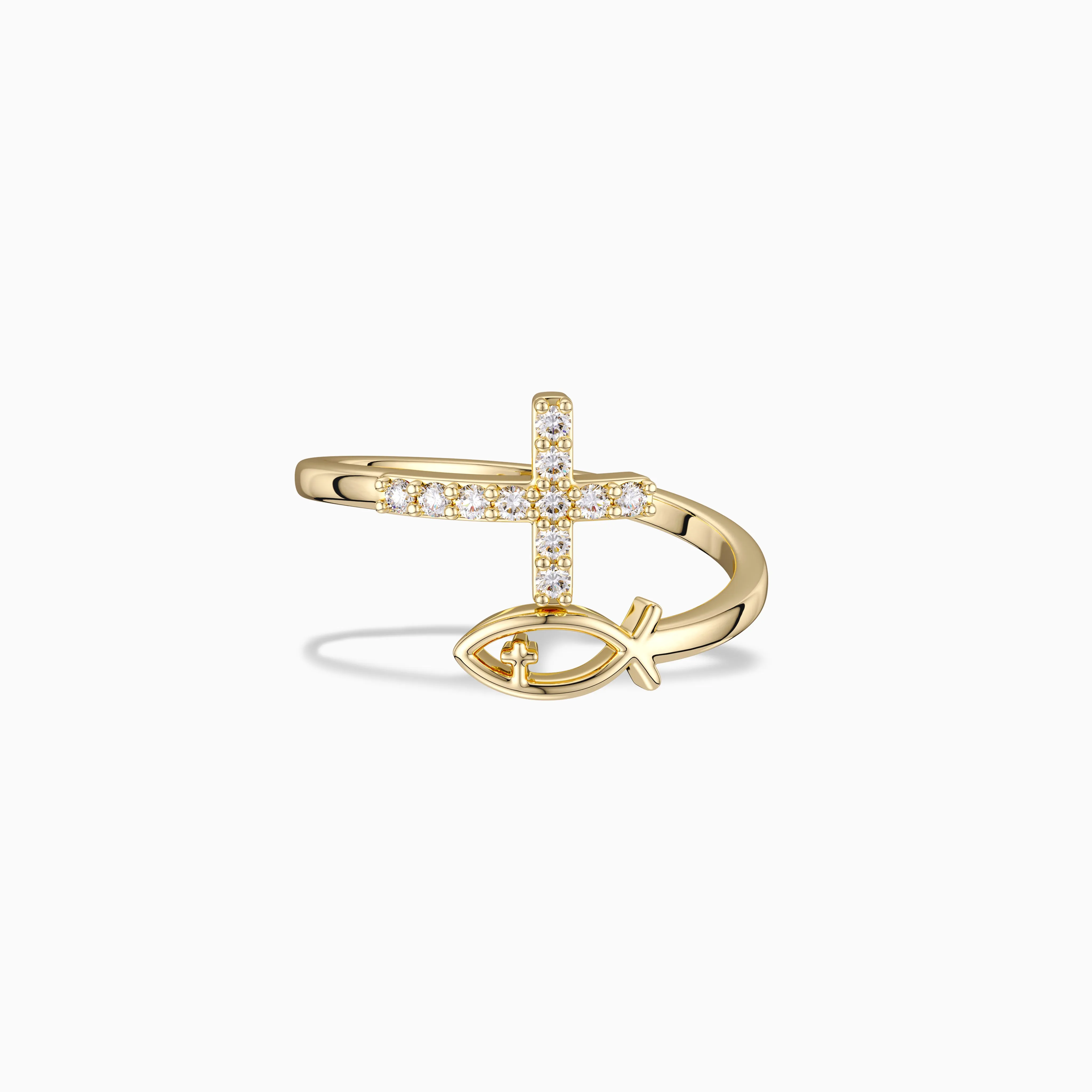 God Jesus Fish And Cross Ring sold by Vanimy Jewelry