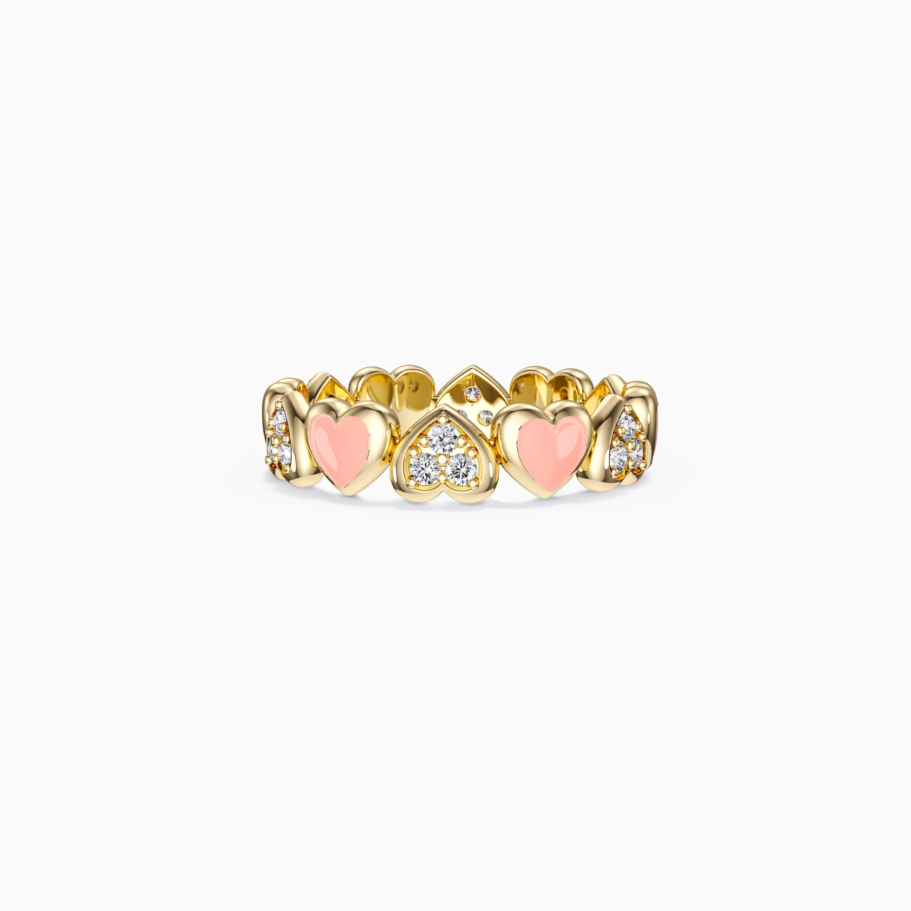Eternity Heart Station Stackable Ring sold by Vanimy Jewelry