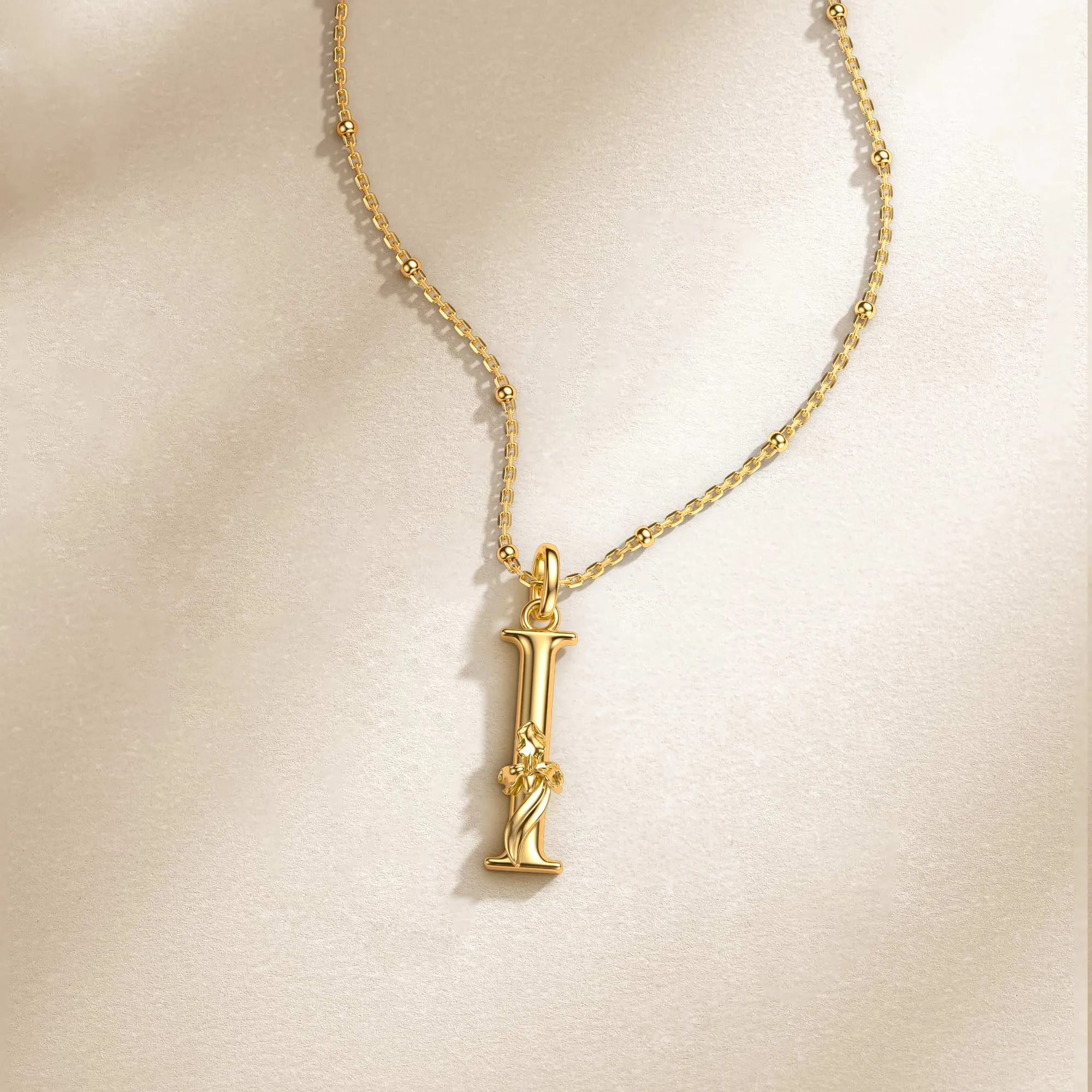 Iris Blossom Letter I Pendant sold by Vanimy Jewelry product image thumbnail 4