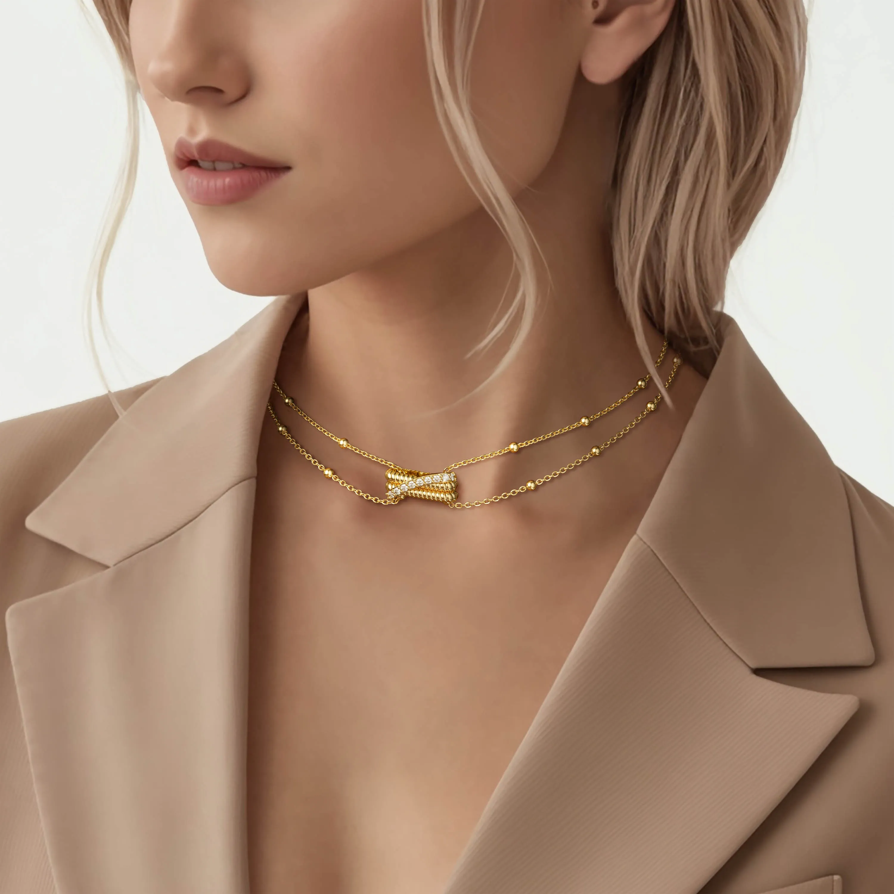 Layered Twisted Necklace sold by Vanimy Jewelry product image thumbnail 2