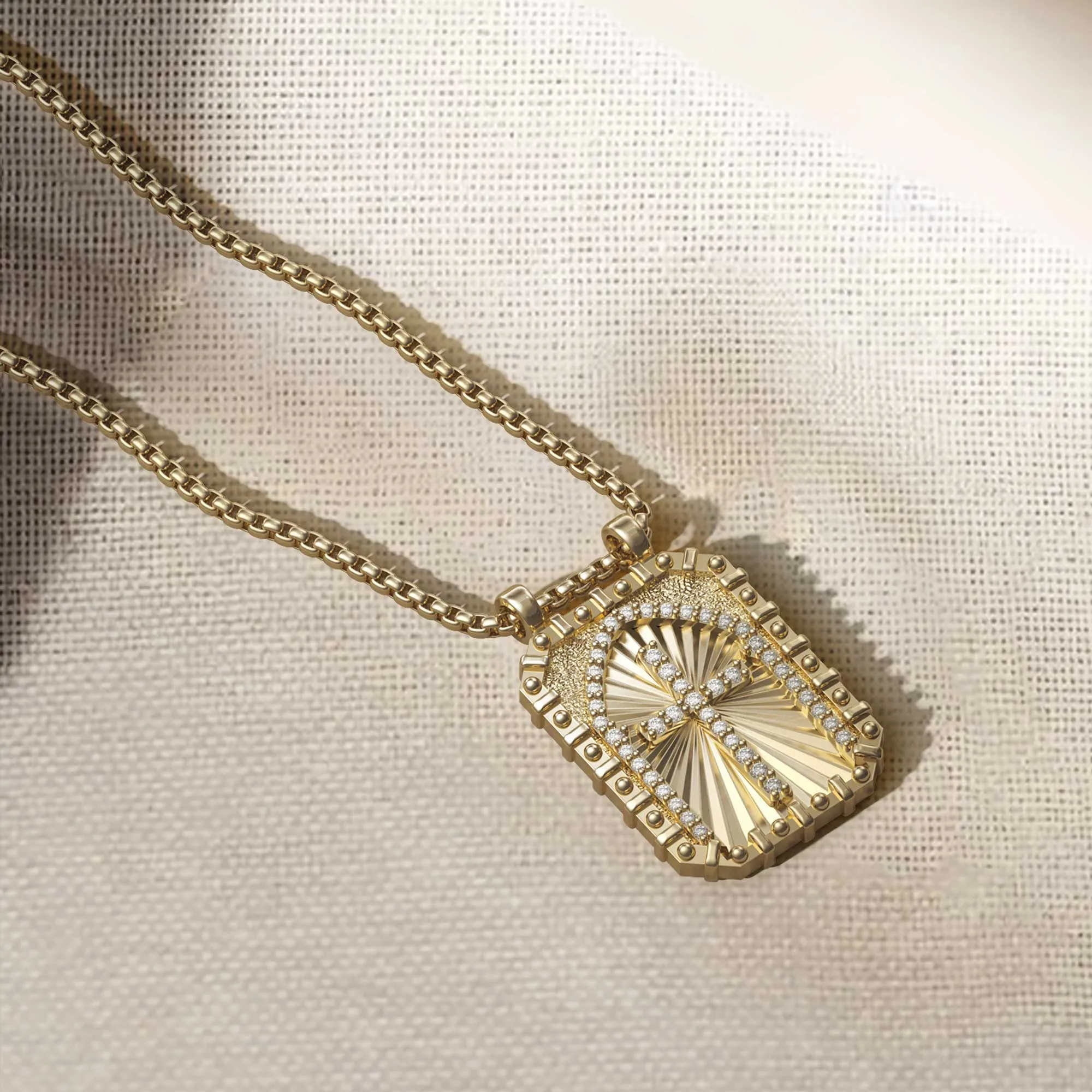 Soul On Fire Cross Medallion Pendant Engraved Necklace - Men sold by Vanimy Jewelry product image thumbnail 2