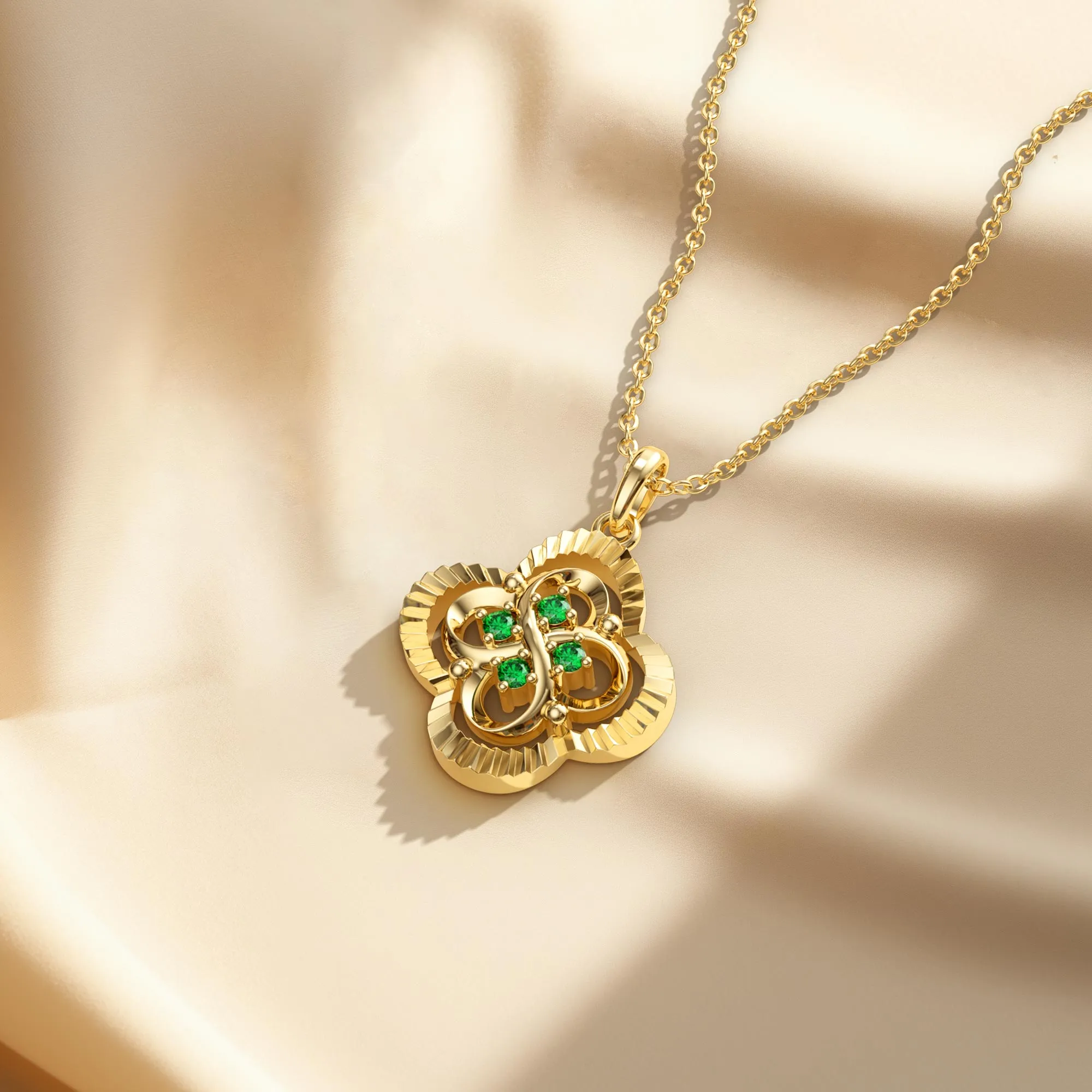 Infinite Clover Charm Pendant Necklace sold by Vanimy Jewelry product image thumbnail 4