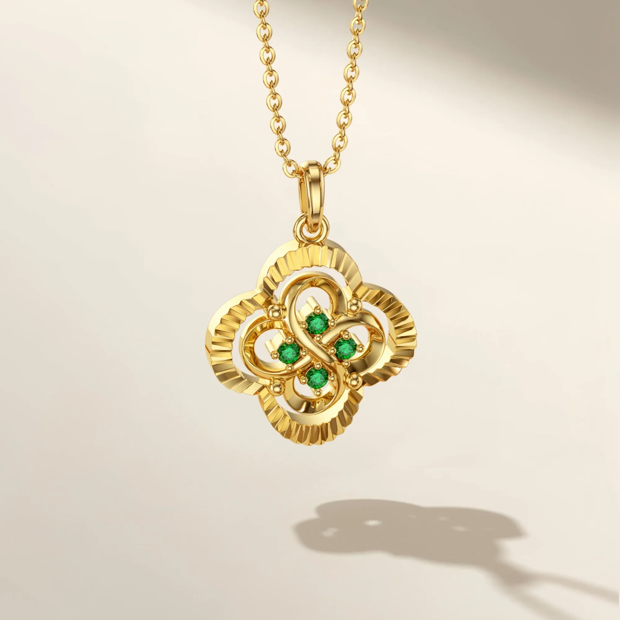 Infinite Clover Charm Pendant Necklace sold by Vanimy Jewelry product image thumbnail 2