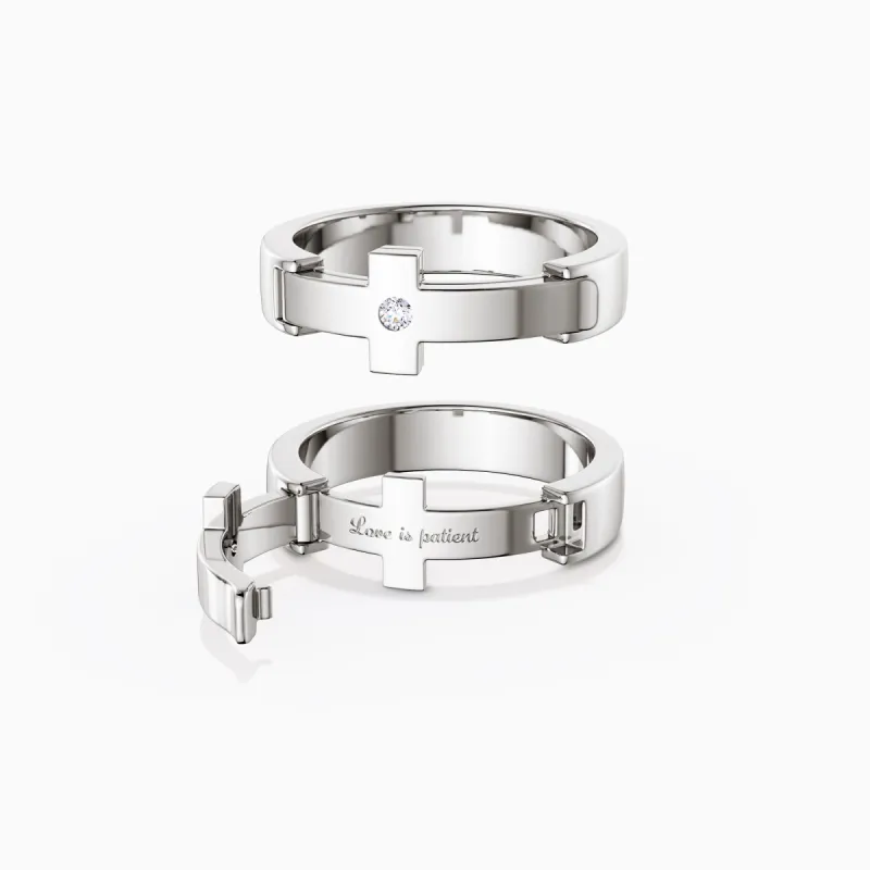 Eternal Love Cross Pave Set Promise Ring sold by Vanimy Jewelry