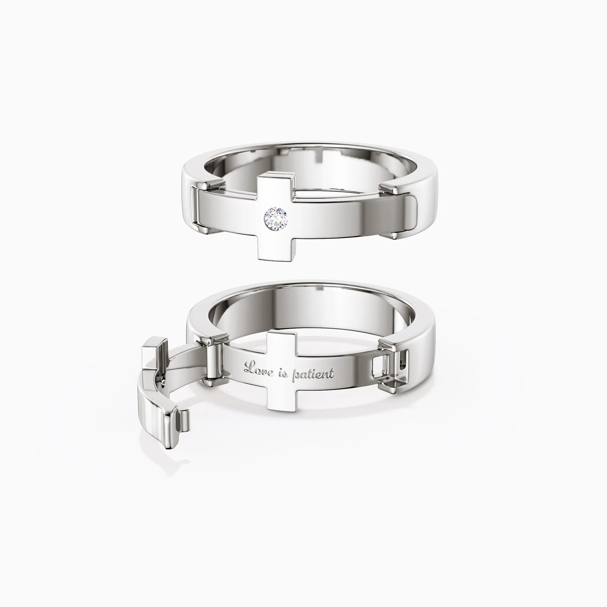 Eternal Love Cross Pave Set Promise Ring sold by Vanimy Jewelry