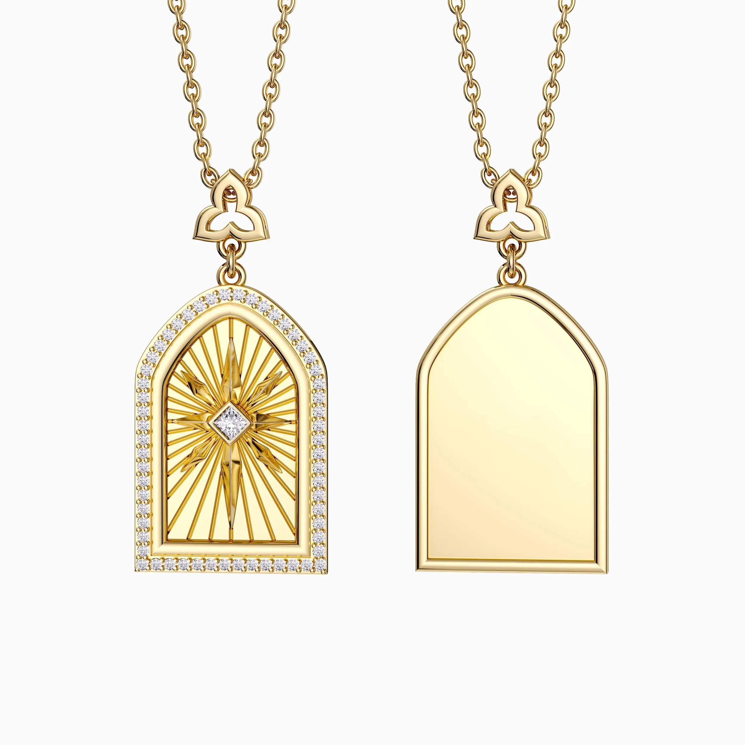 Customized Cross Medallion Pendant Engraved Necklace sold by Vanimy Jewelry