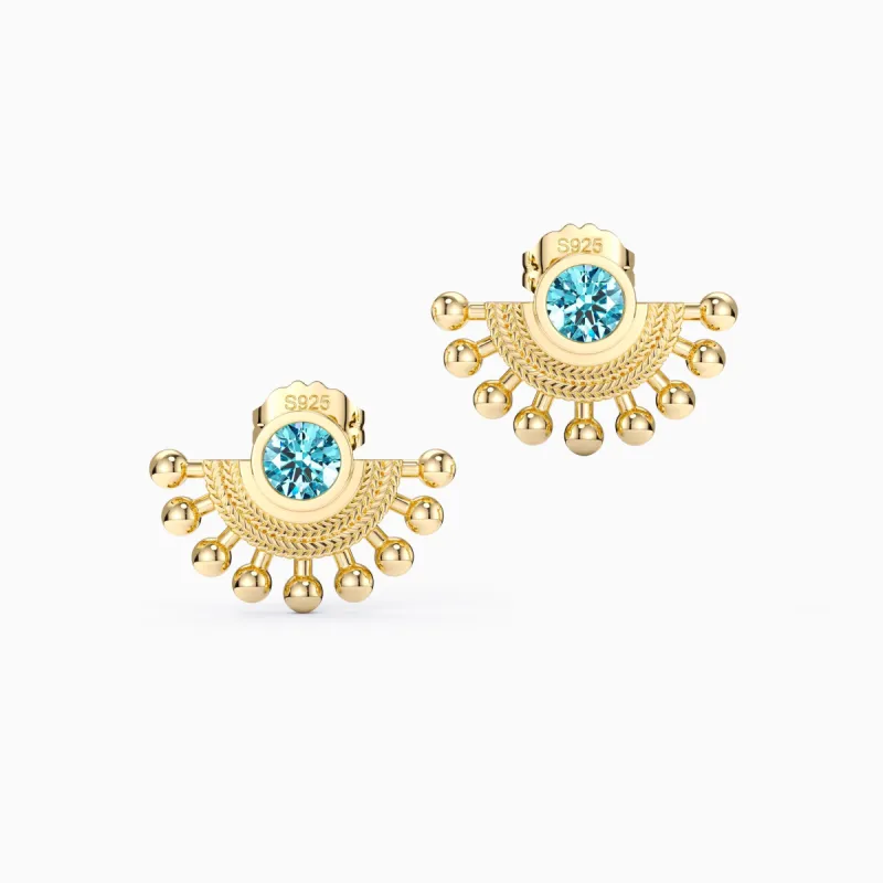 ‘Rise and Shine' Sunburst Stud Earrings sold by Vanimy Jewelry