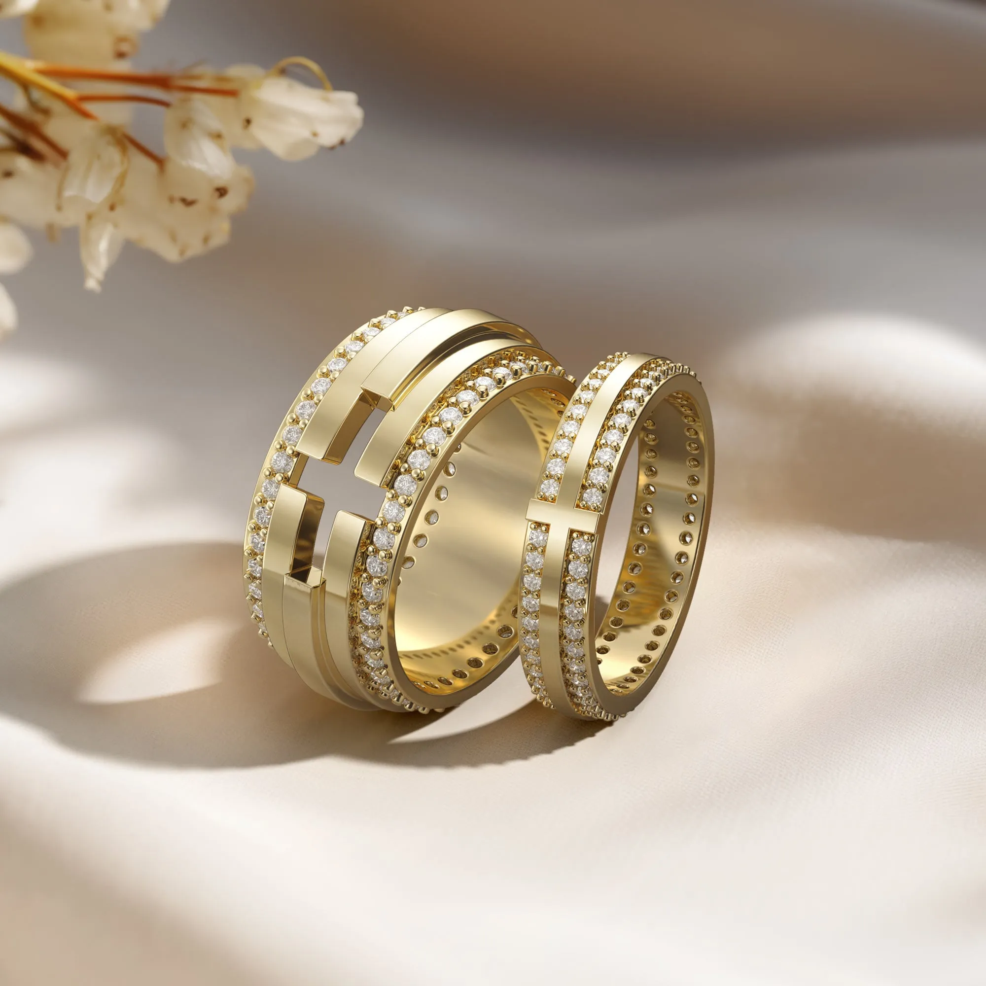 Narrow Pavé Zirconia Cross Band Ring sold by Vanimy Jewelry product image thumbnail 5