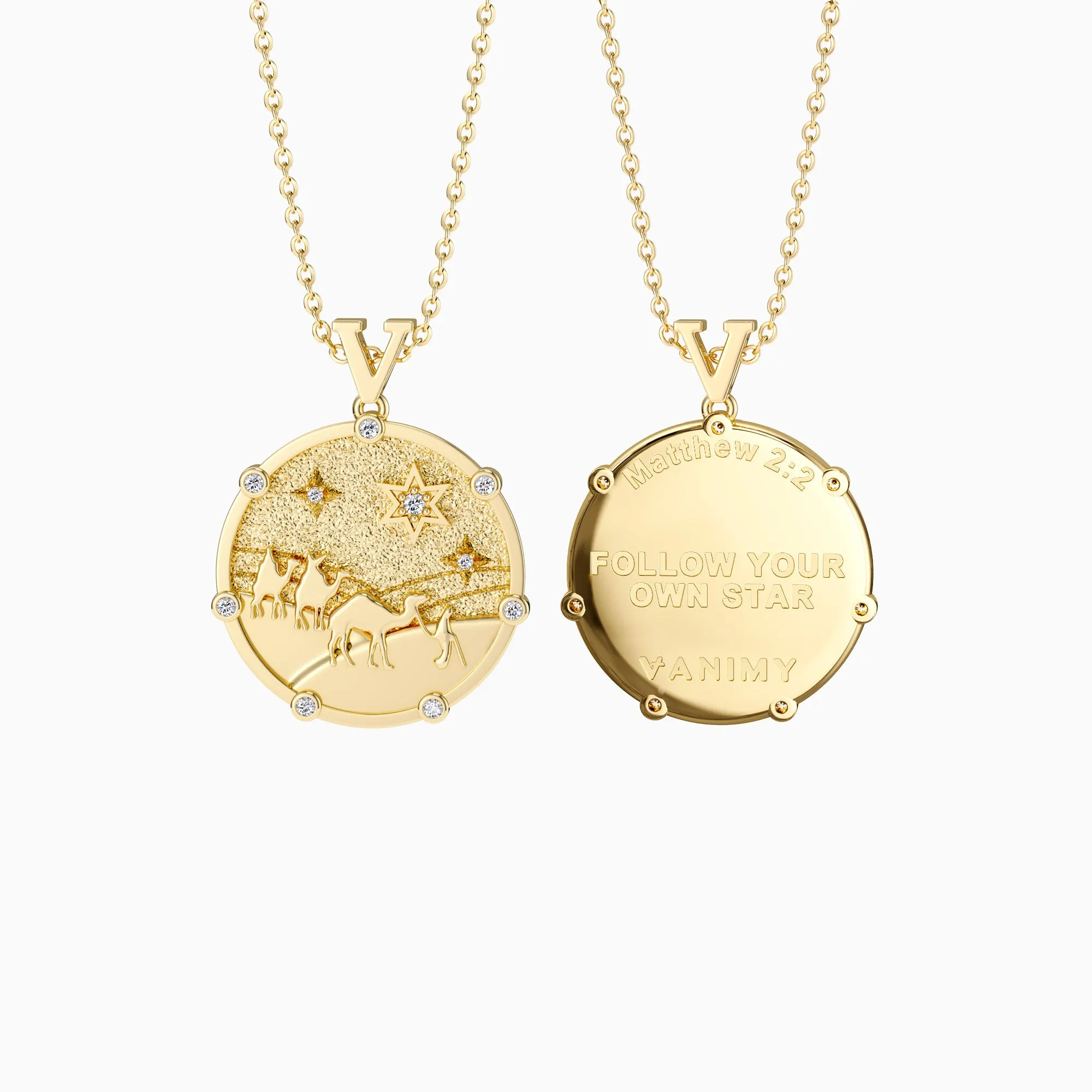 Promised Land Follow Your Star Three Wise Men Coin Medallion Necklace sold by Vanimy Jewelry product image thumbnail 2