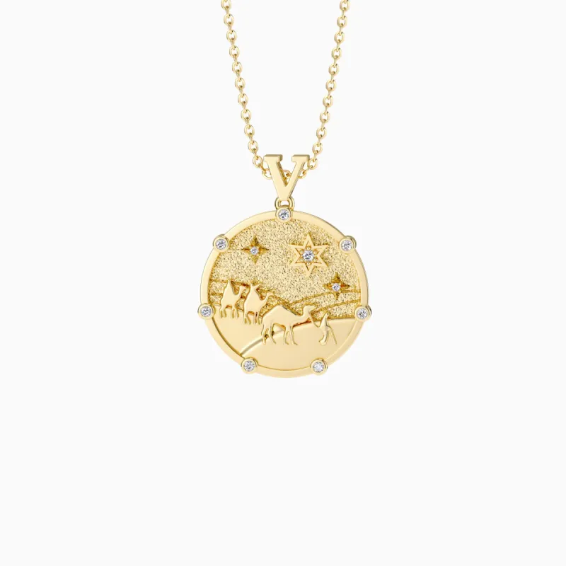 Promised Land Follow Your Star Three Wise Men Coin Medallion Necklace sold by Vanimy Jewelry