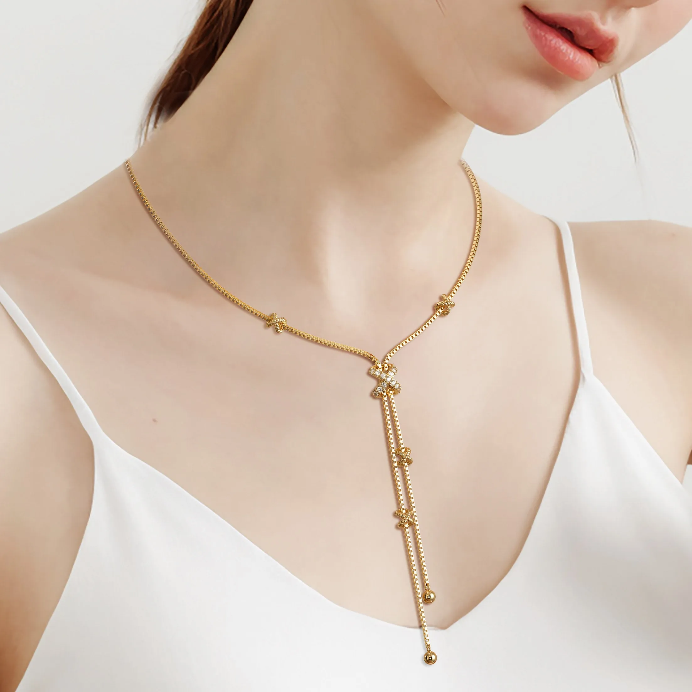 Delicate Cord Y Necklace sold by Vanimy Jewelry product image thumbnail 2