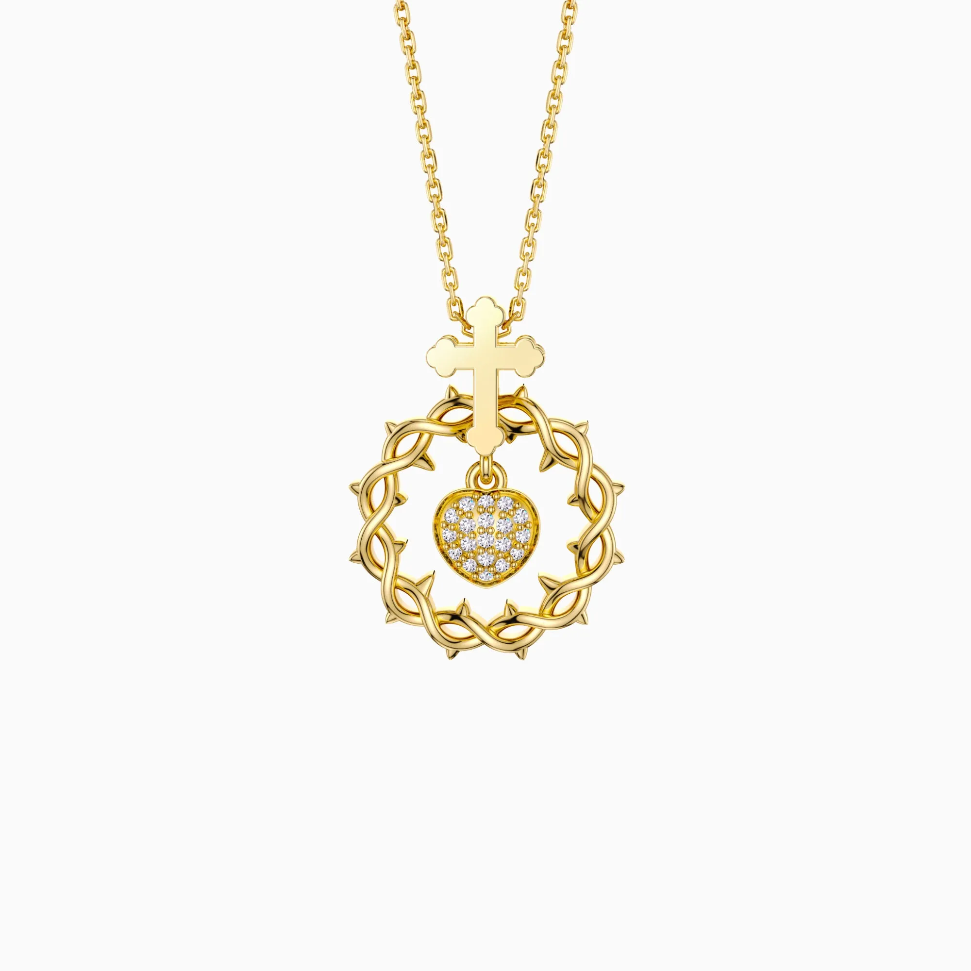 The Sacred Heart Dangle Pendant Necklace sold by Vanimy Jewelry