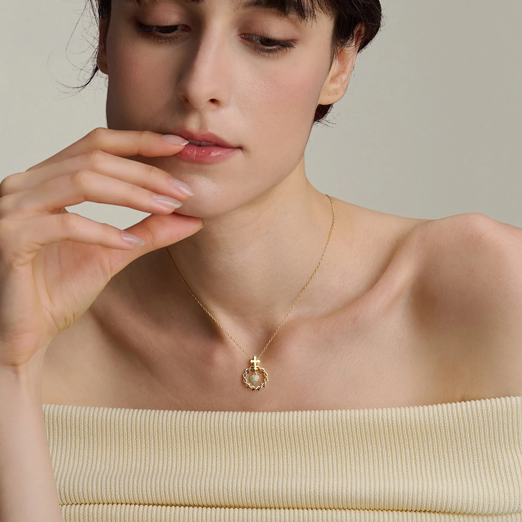 The Sacred Heart Dangle Pendant Necklace sold by Vanimy Jewelry product image thumbnail 5