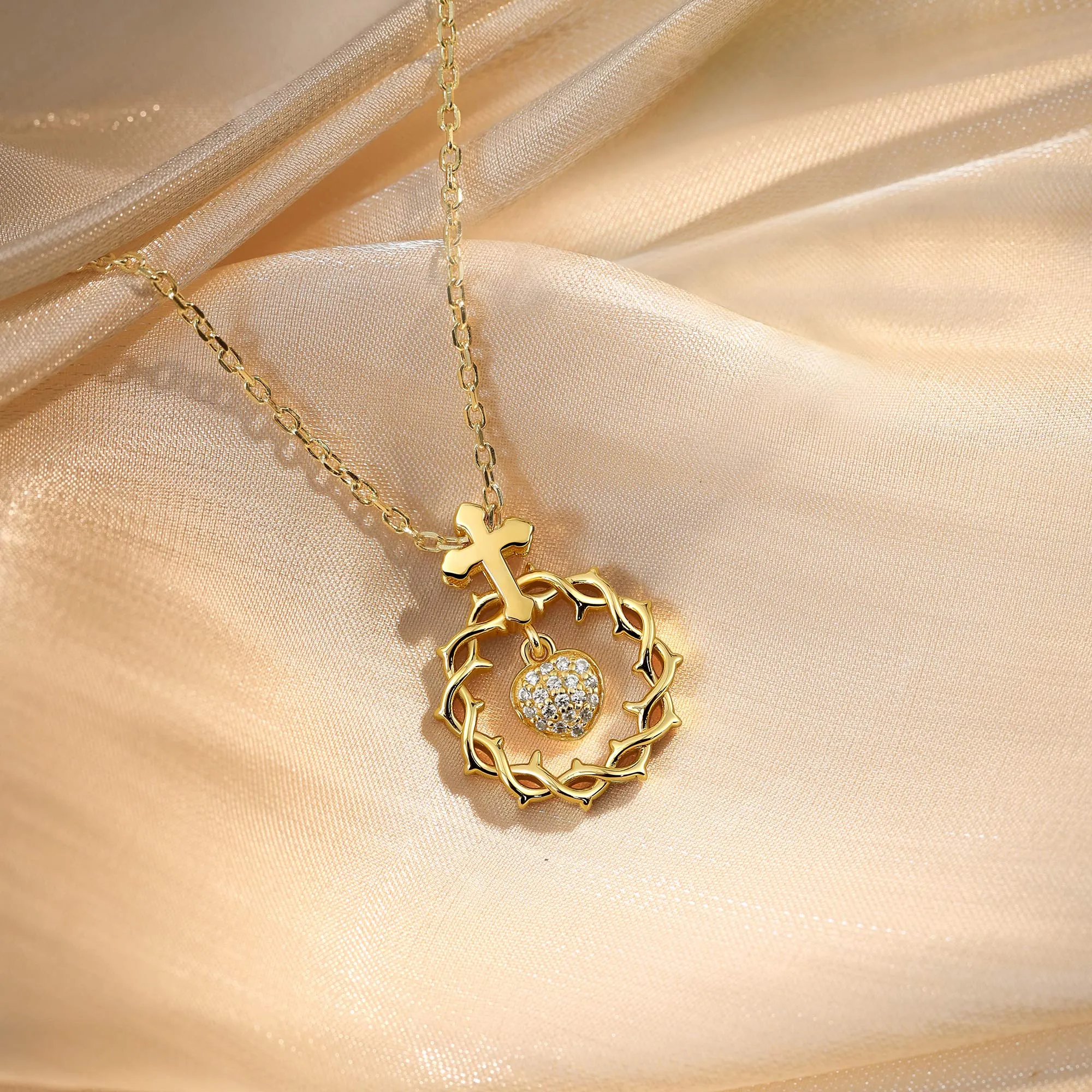 The Sacred Heart Dangle Pendant Necklace sold by Vanimy Jewelry product image thumbnail 3