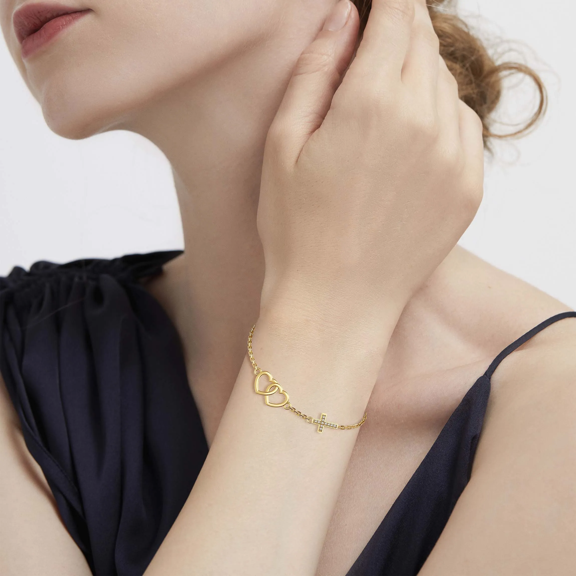 Interlocking Heart to Heart Bracelet sold by Vanimy Jewelry product image thumbnail 2