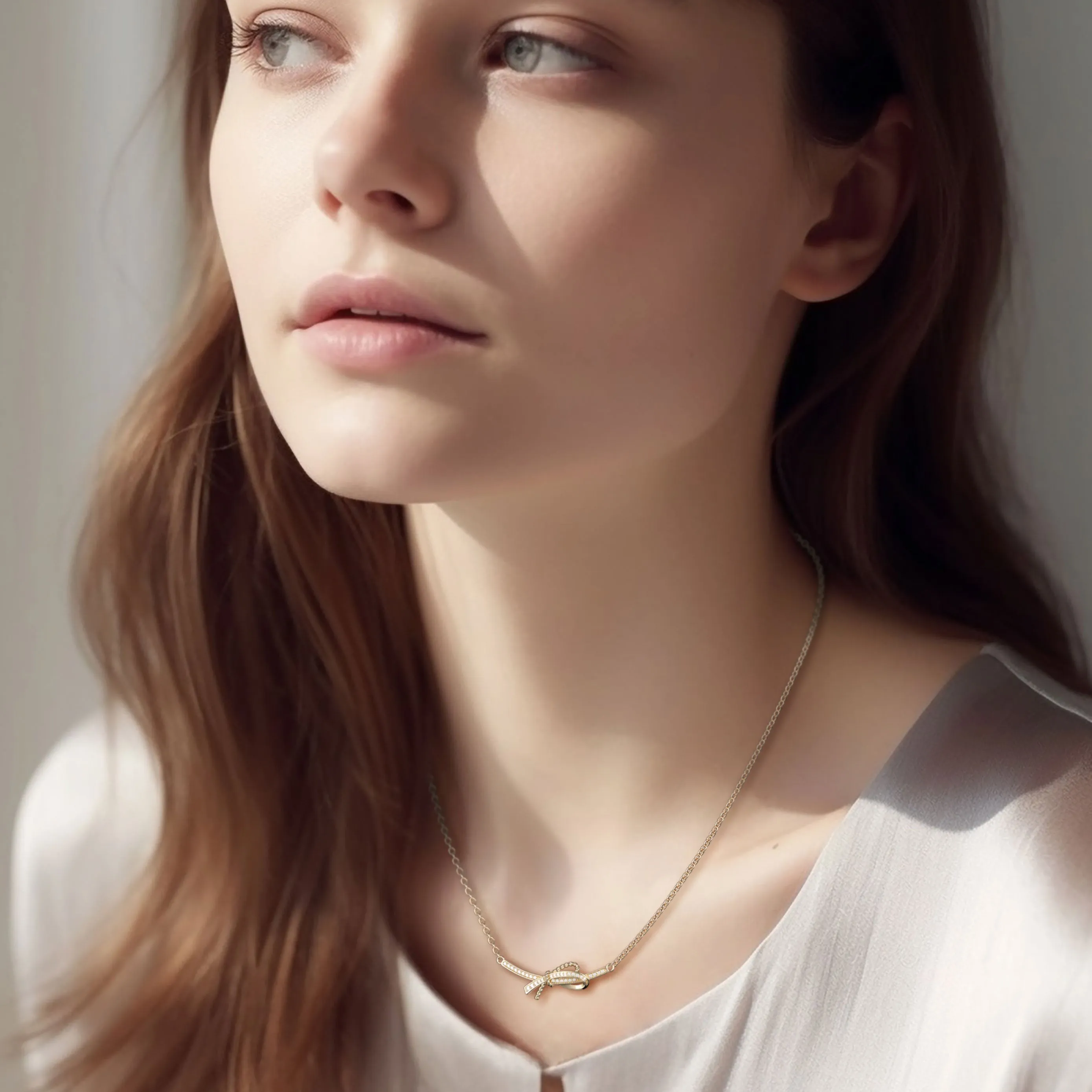 Three Strands Knot Necklace sold by Vanimy Jewelry product image thumbnail 3