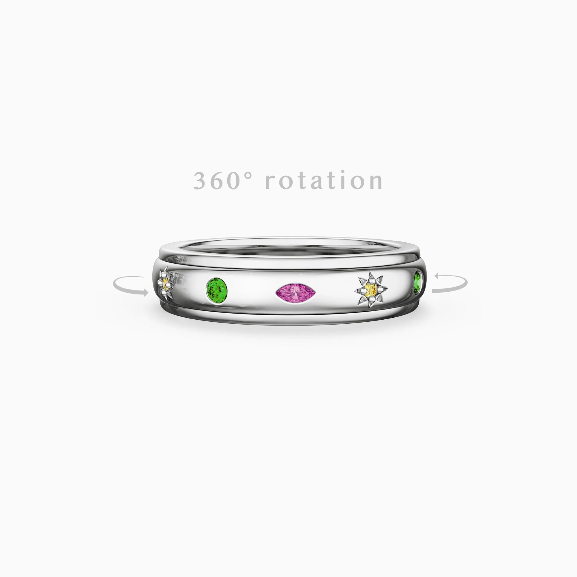 Soleil Celestial Meditations Spinner Fidget Ring For Anxiety Relief sold by Vanimy Jewelry product image thumbnail 5