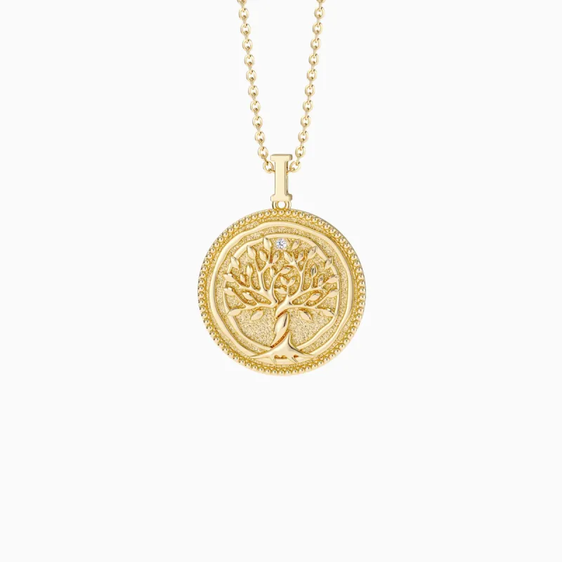 Promised Land Tree of Life Amulet Coin Medallion Necklace sold by Vanimy Jewelry