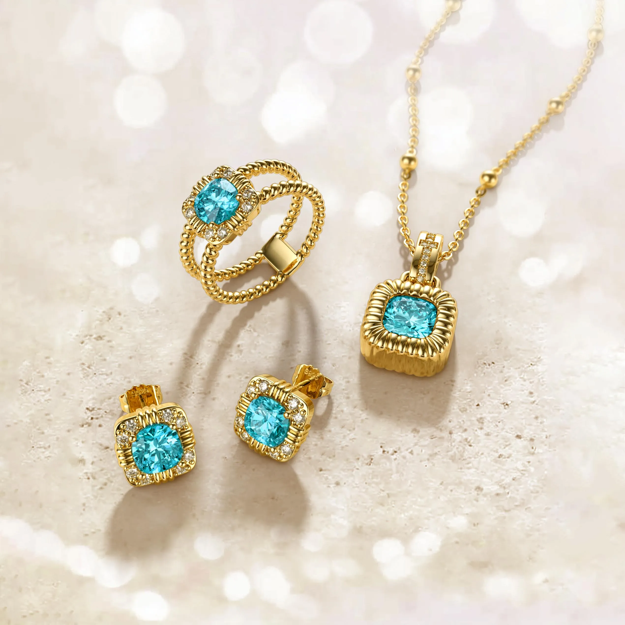 Pavé Solitaire Halo Necklace sold by Vanimy Jewelry product image thumbnail 4