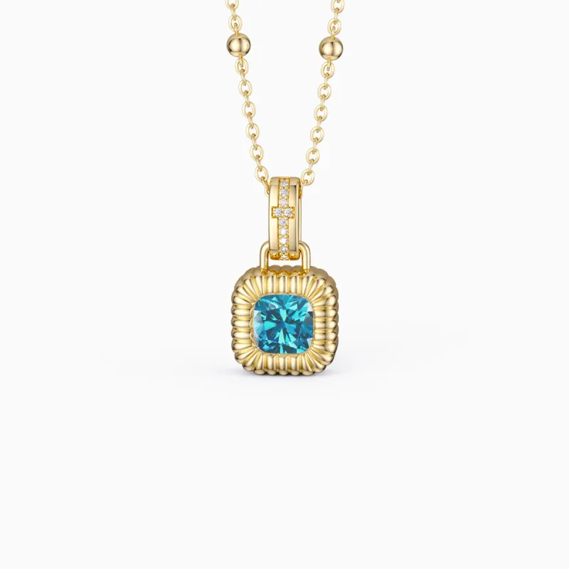 Pavé Solitaire Halo Necklace sold by Vanimy Jewelry