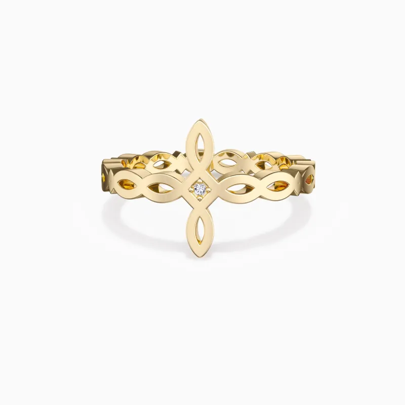 Divine Harmony Ichthys Cross Faith Protection Statement Ring sold by Vanimy Jewelry