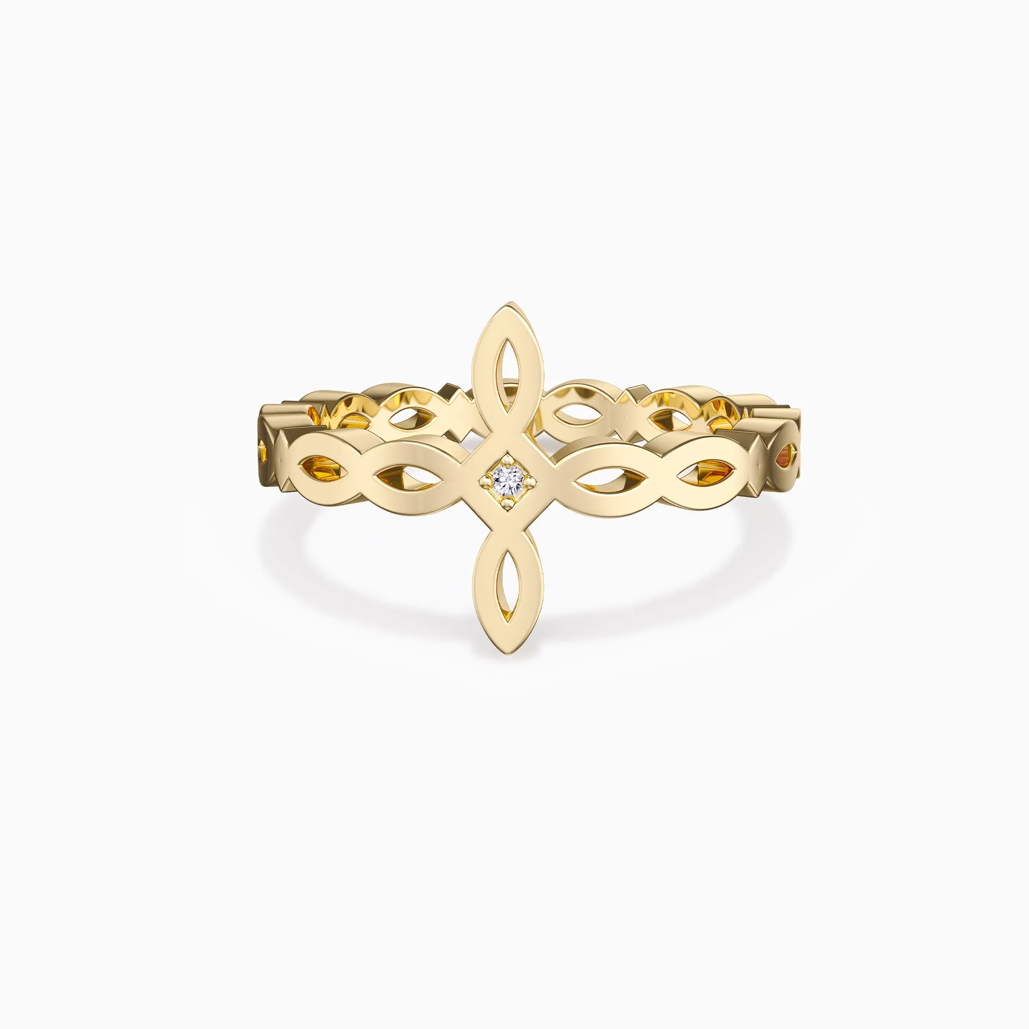 Divine Harmony Ichthys Cross Faith Protection Statement Ring sold by Vanimy Jewelry
