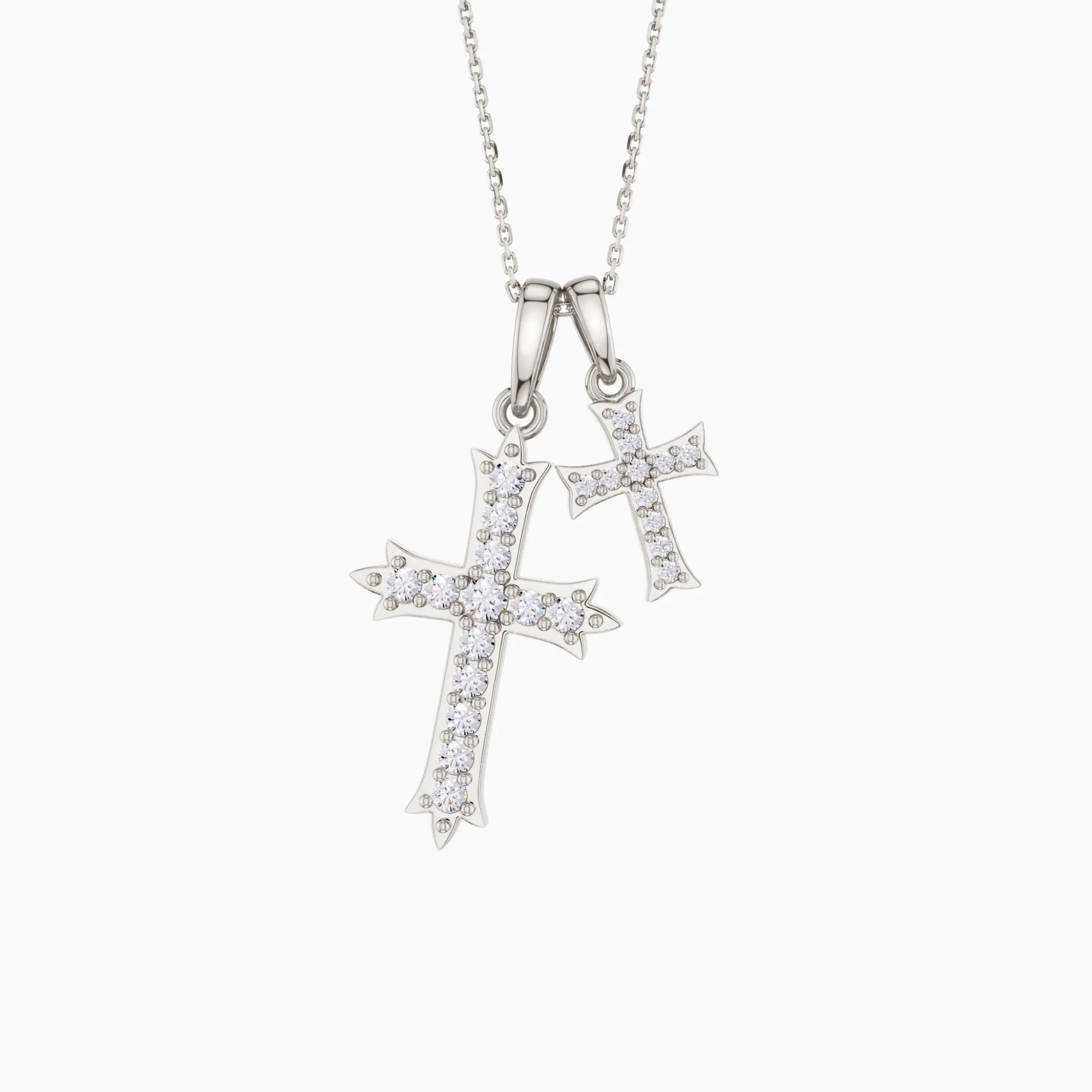 Fleur-de-Lis Dual Cross Pendant Necklace sold by Vanimy Jewelry product image thumbnail 5