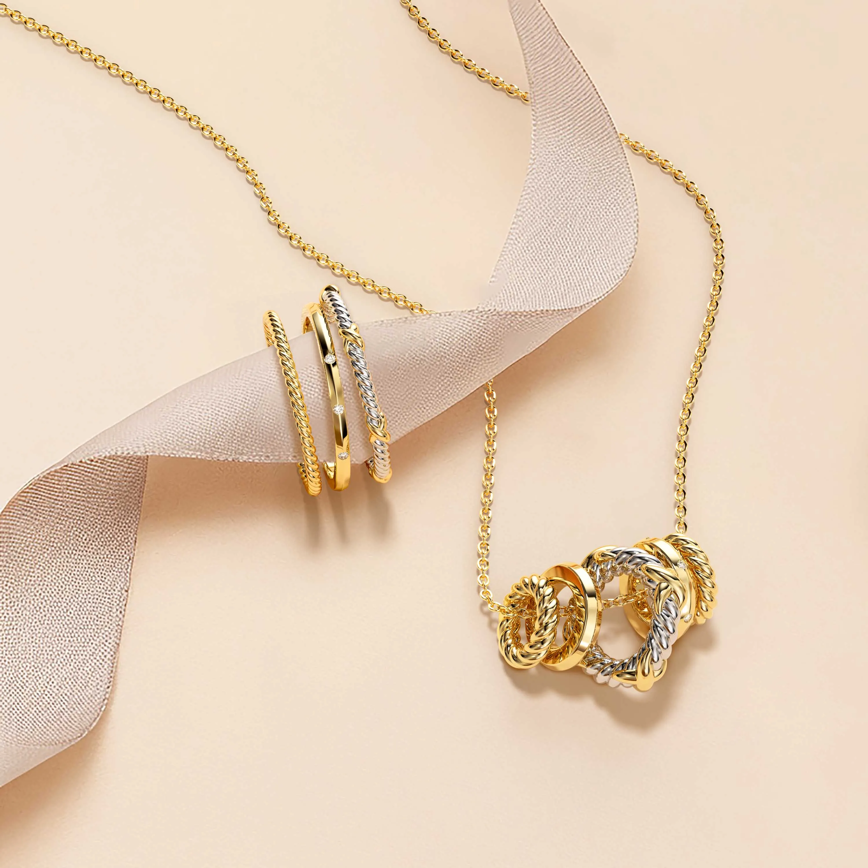 Three-Loop Stackable Knot Ring Set sold by Vanimy Jewelry product image thumbnail 5