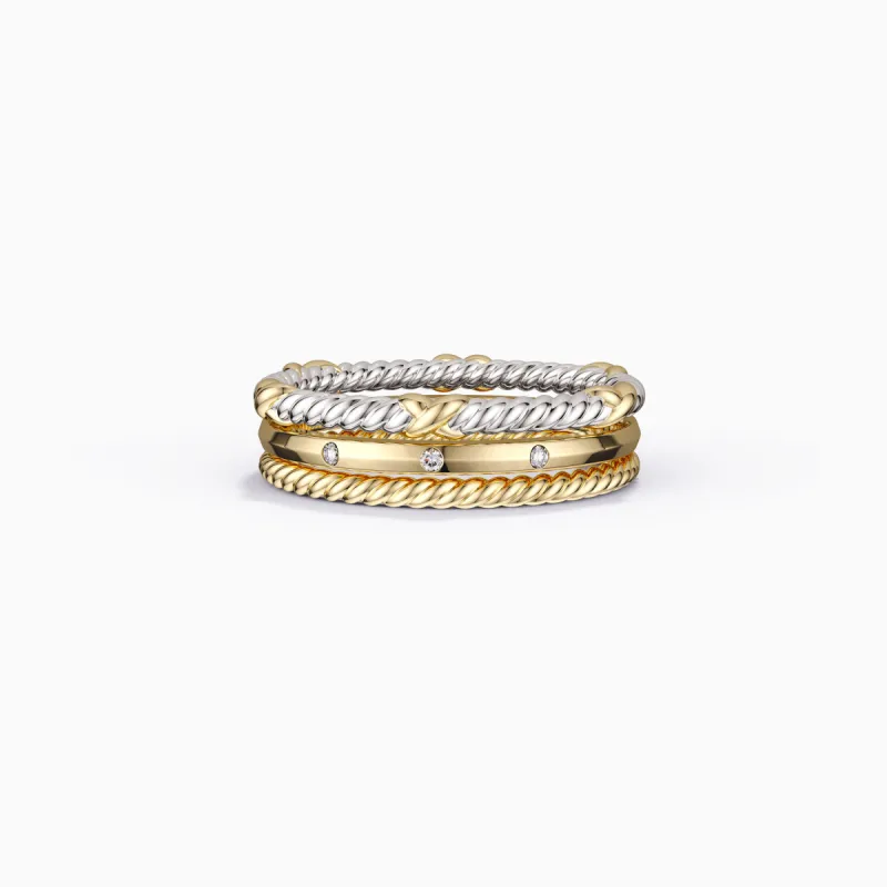 Three-Loop Stackable Knot Ring Set sold by Vanimy Jewelry
