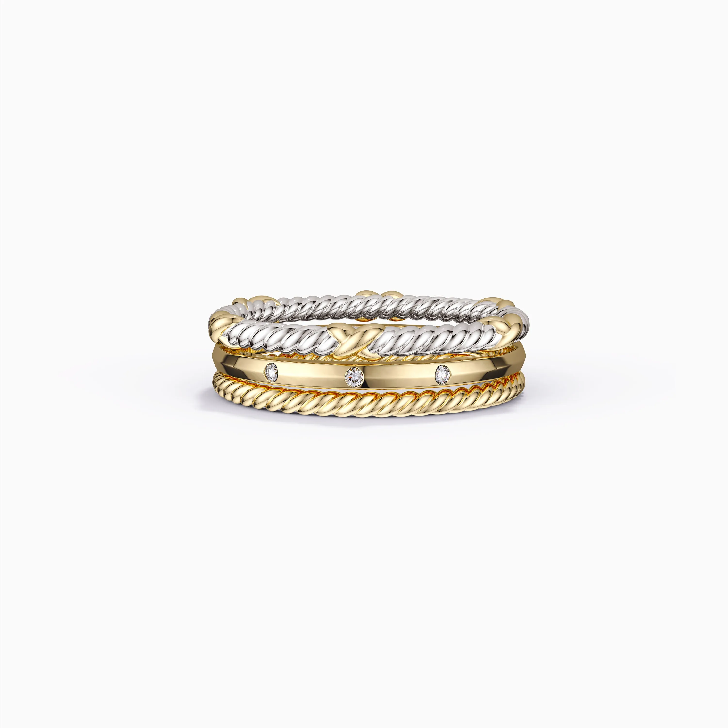 Three-Loop Stackable Knot Ring Set sold by Vanimy Jewelry
