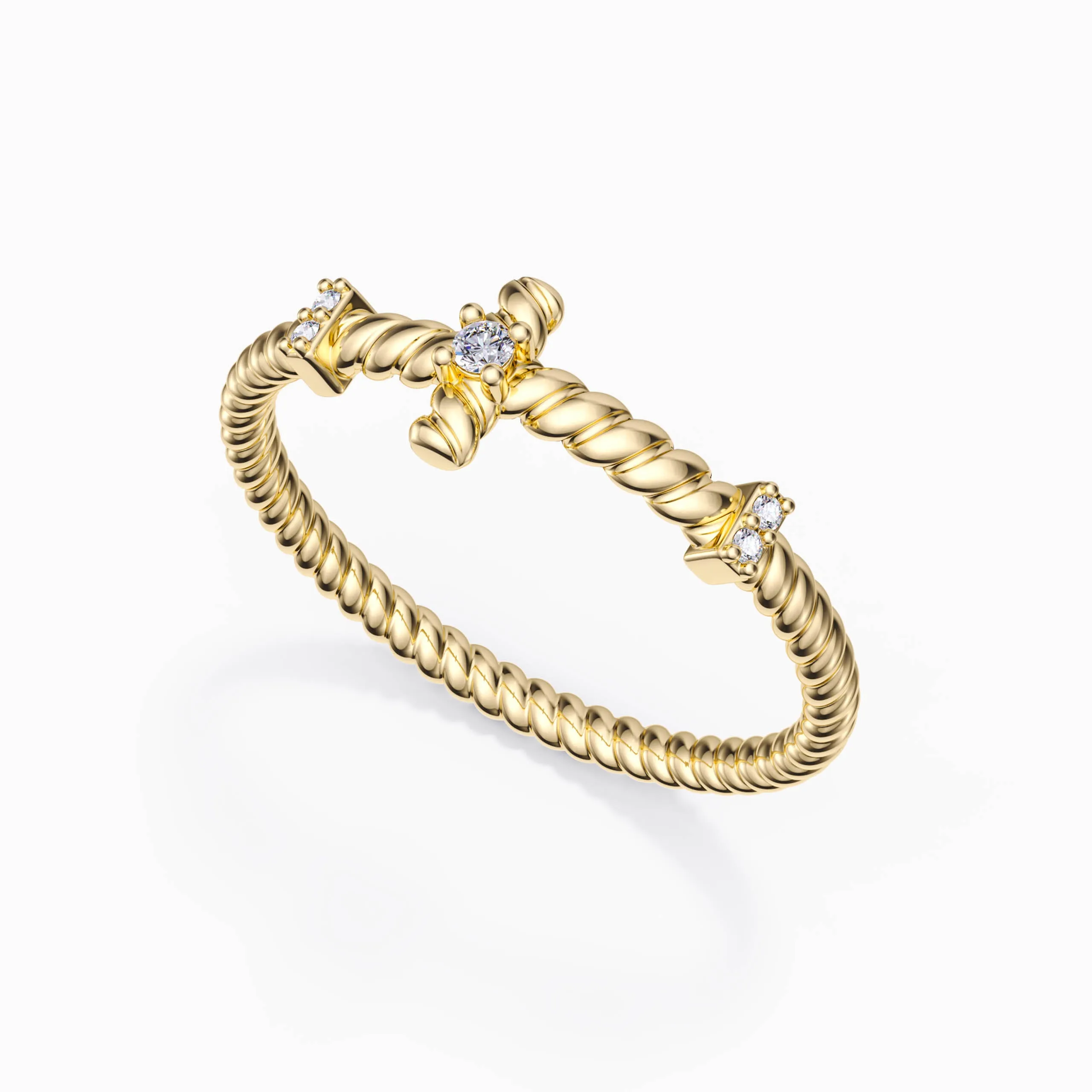 Rope Cross Stack Ring sold by Vanimy Jewelry product image thumbnail 4