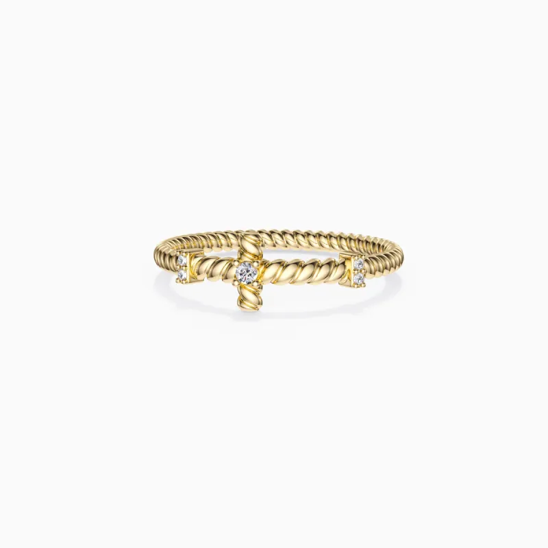 Rope Cross Stack Ring sold by Vanimy Jewelry