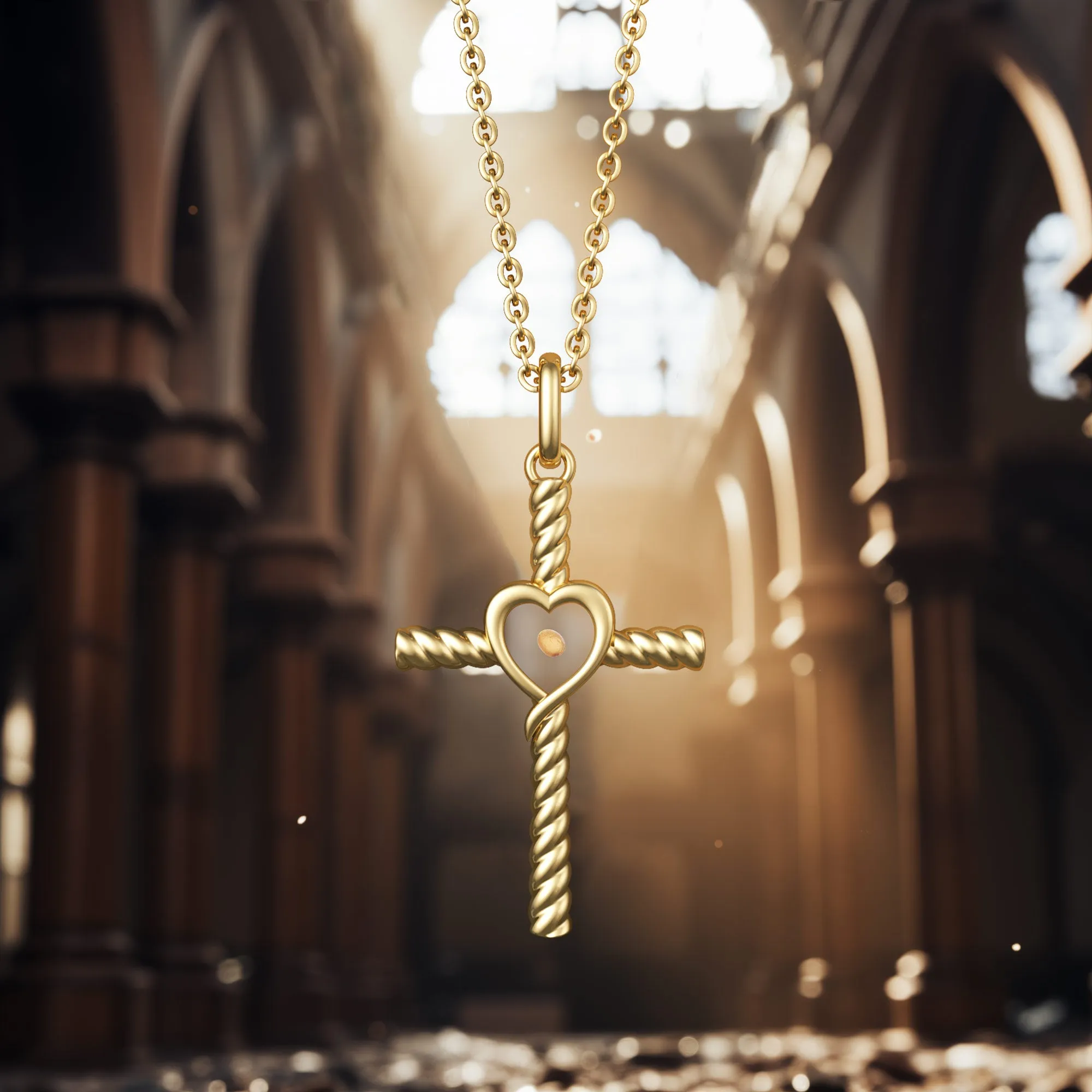 Heart of Mustard Seed Cross Necklace sold by Vanimy Jewelry product image thumbnail 2