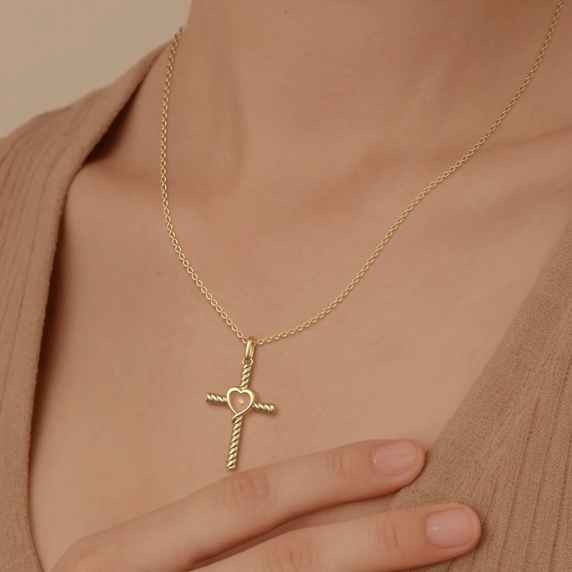 Heart of Mustard Seed Cross Necklace sold by Vanimy Jewelry product image thumbnail 3