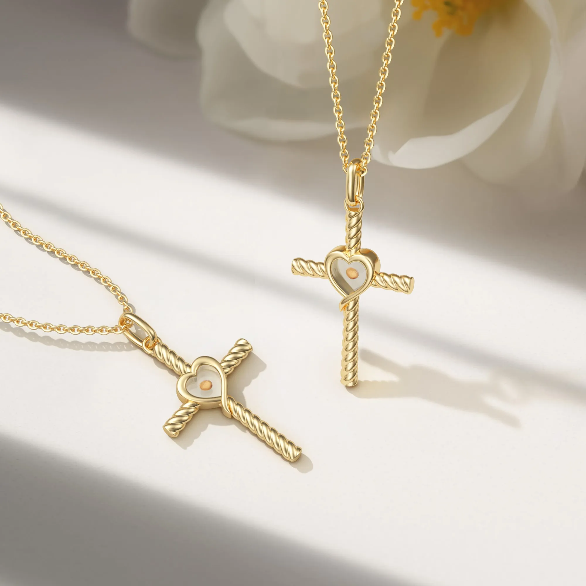 Heart of Mustard Seed Cross Necklace sold by Vanimy Jewelry product image thumbnail 4