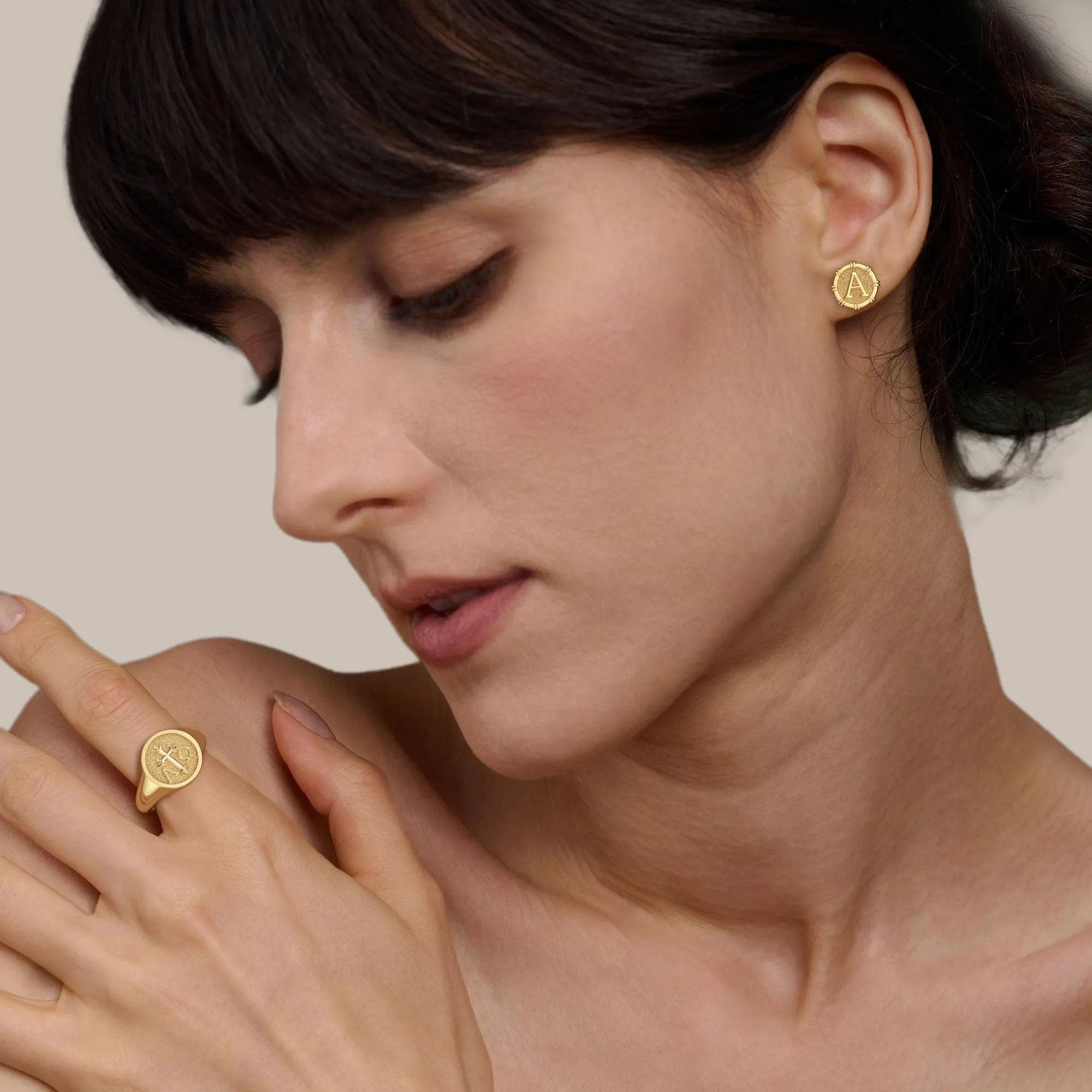 Alpha Omega Stud Earrings sold by Vanimy Jewelry product image thumbnail 3