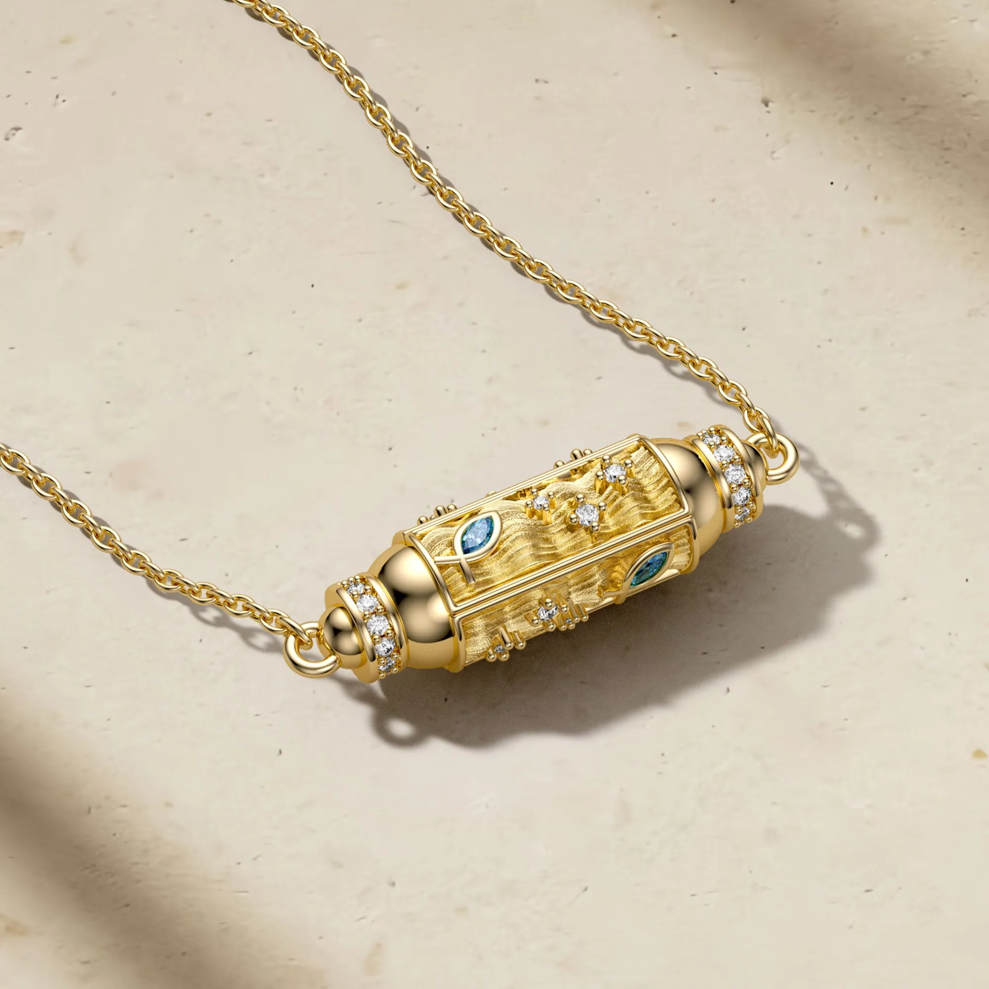 Unity Ichthys Spinner Anxiety Relief Pendant Necklace sold by Vanimy Jewelry product image thumbnail 4