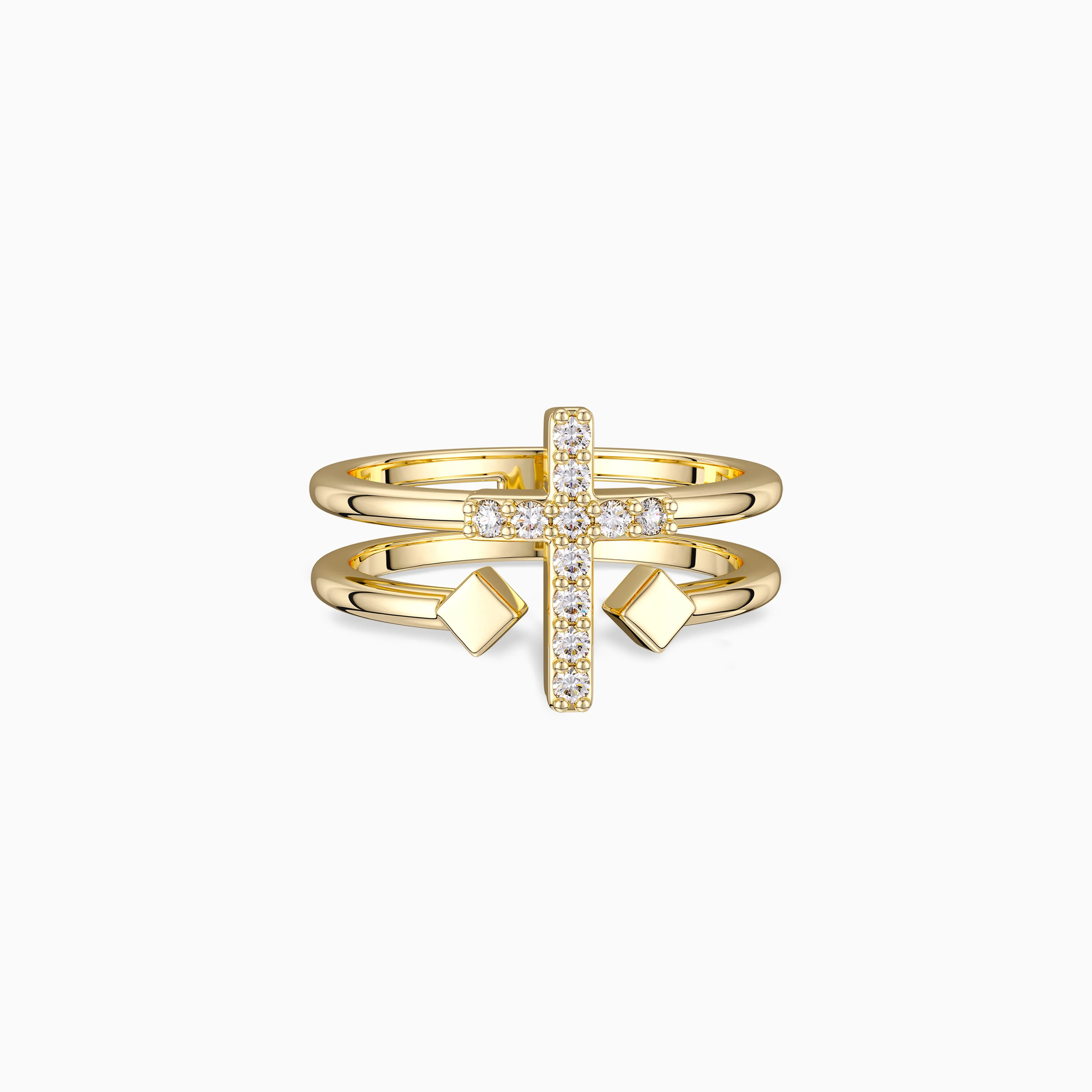 Double Zircon Cross Ring sold by Vanimy Jewelry