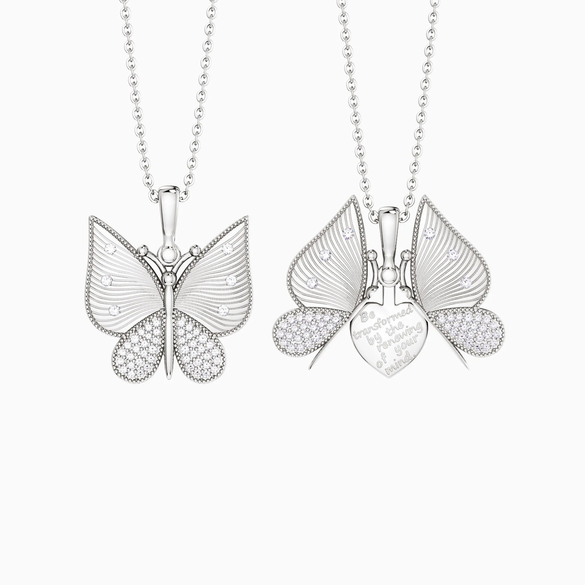 Metamorphosis Butterfly Engraved Necklace sold by Vanimy Jewelry
