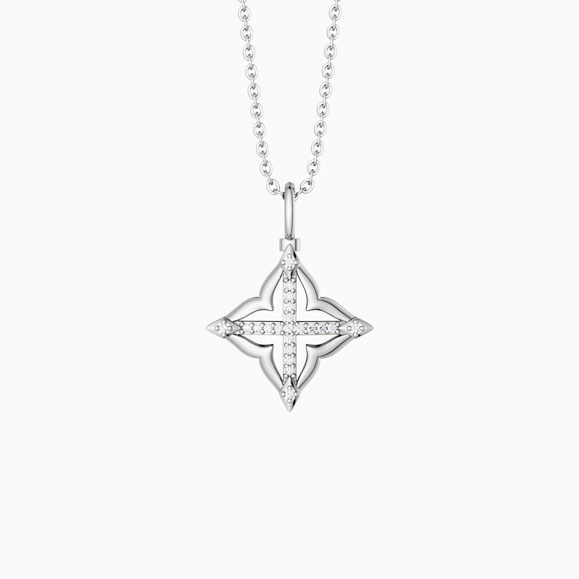 Lucky Four-Leaf Clover Cross Amulet Pendant Necklace sold by Vanimy Jewelry product image thumbnail 5